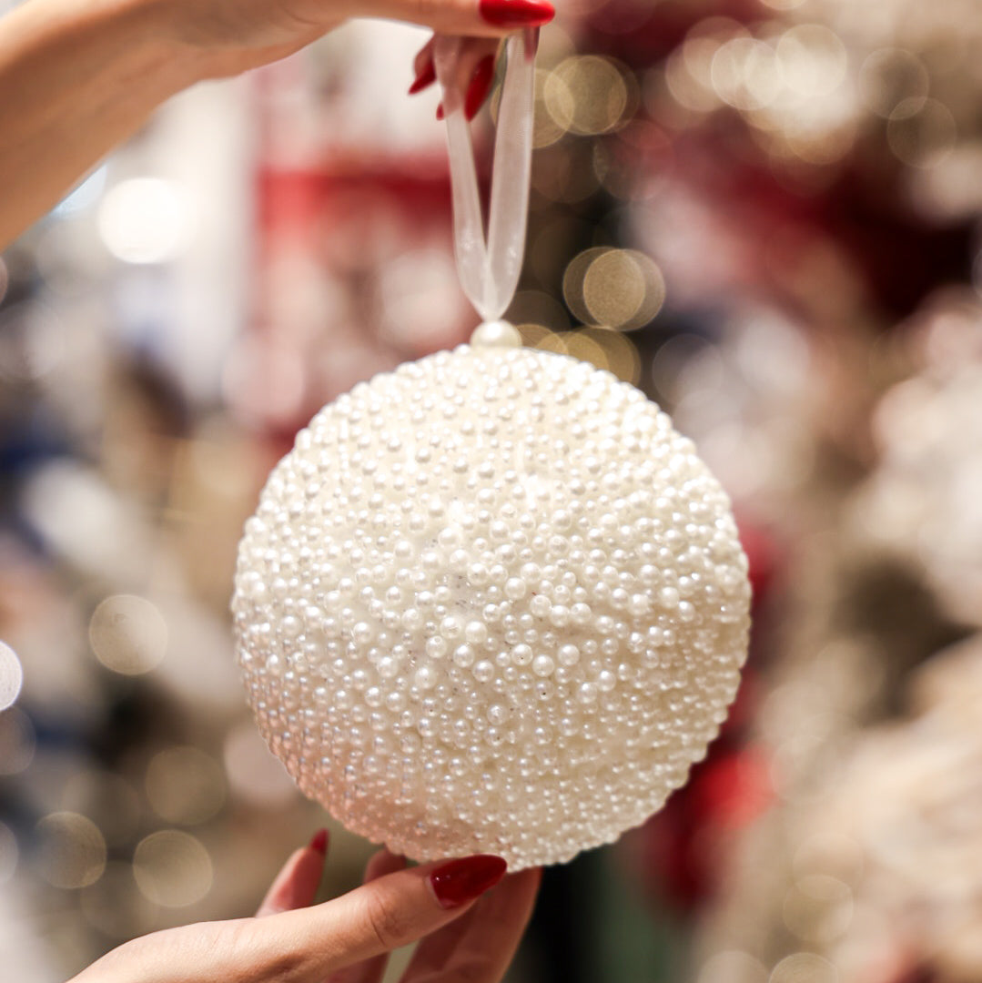 10CM Ball White Pearls