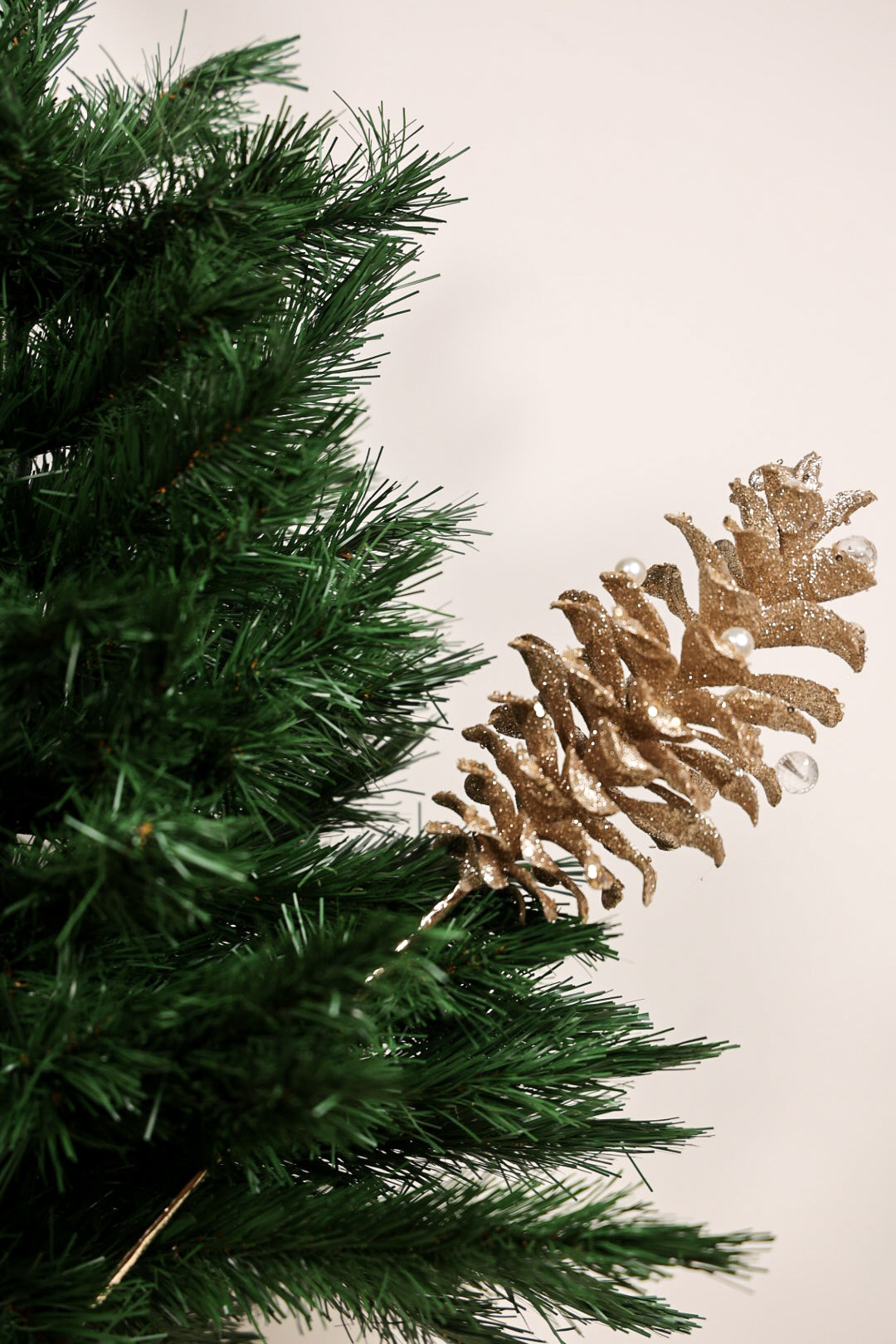 Beaded Christmas Pine Cone Spray