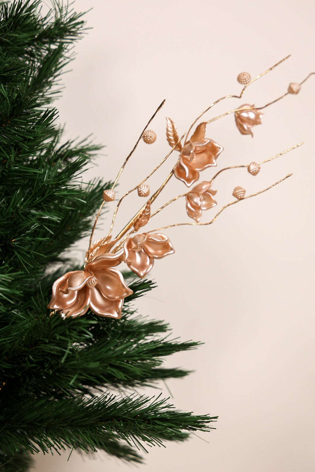 Rosegold Christmas beaded Flowers Spray