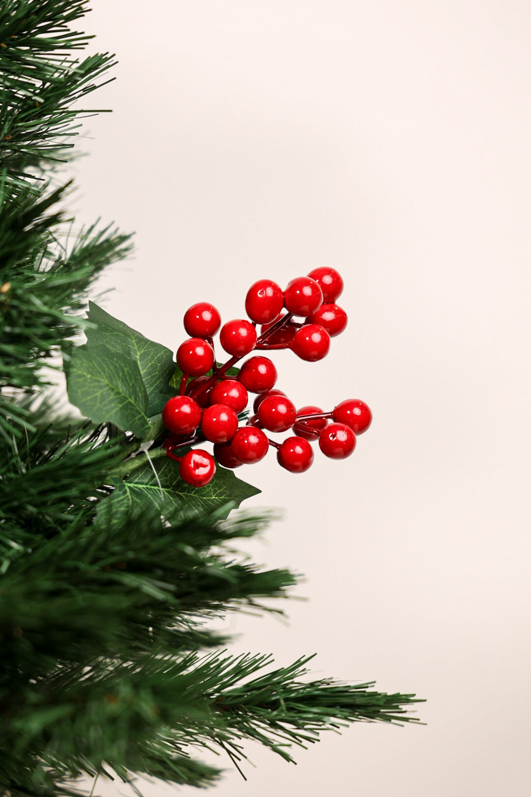 Berries Christmas Tree Pick Green Leaves
