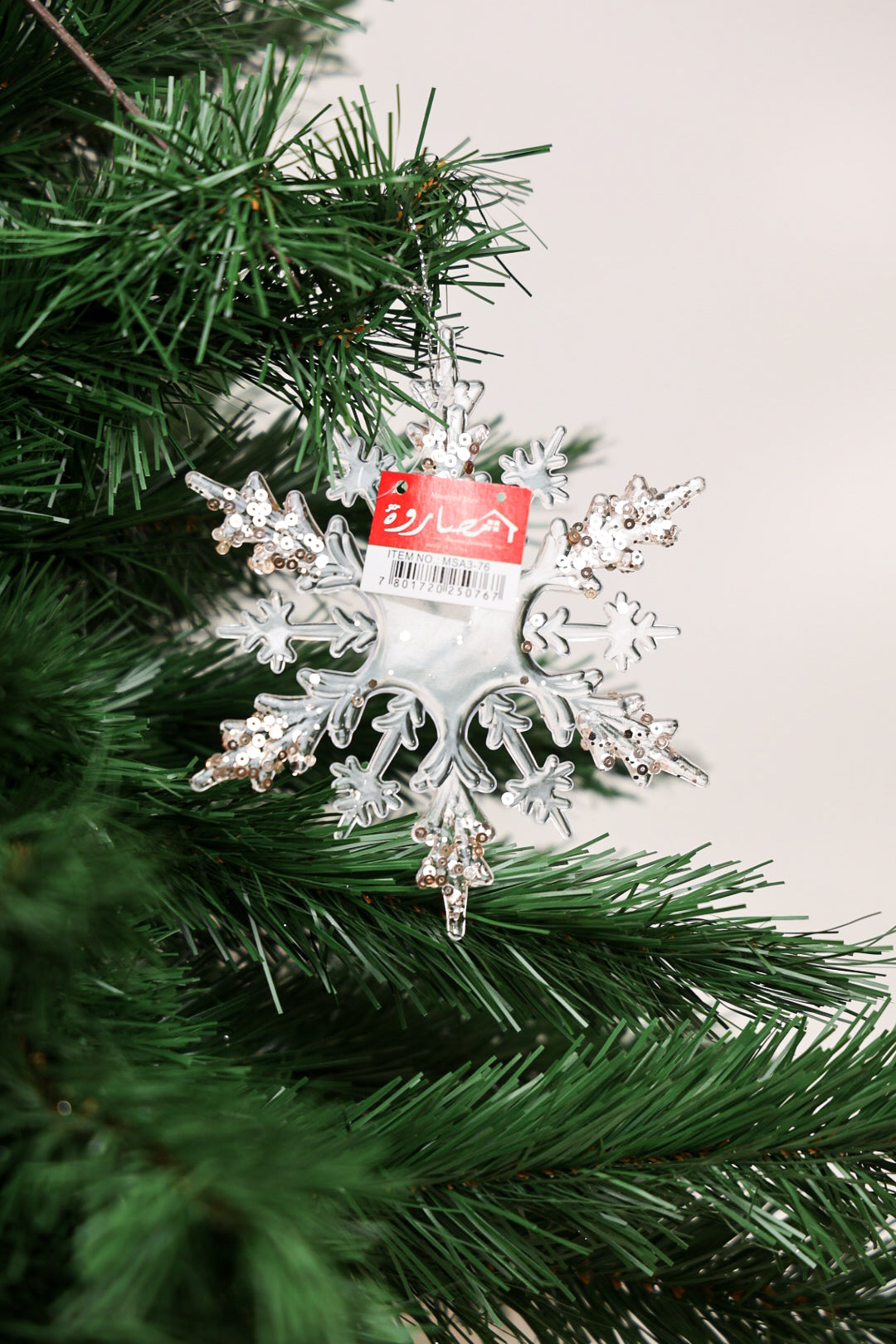Snowflake Champagne Glitter Ornament