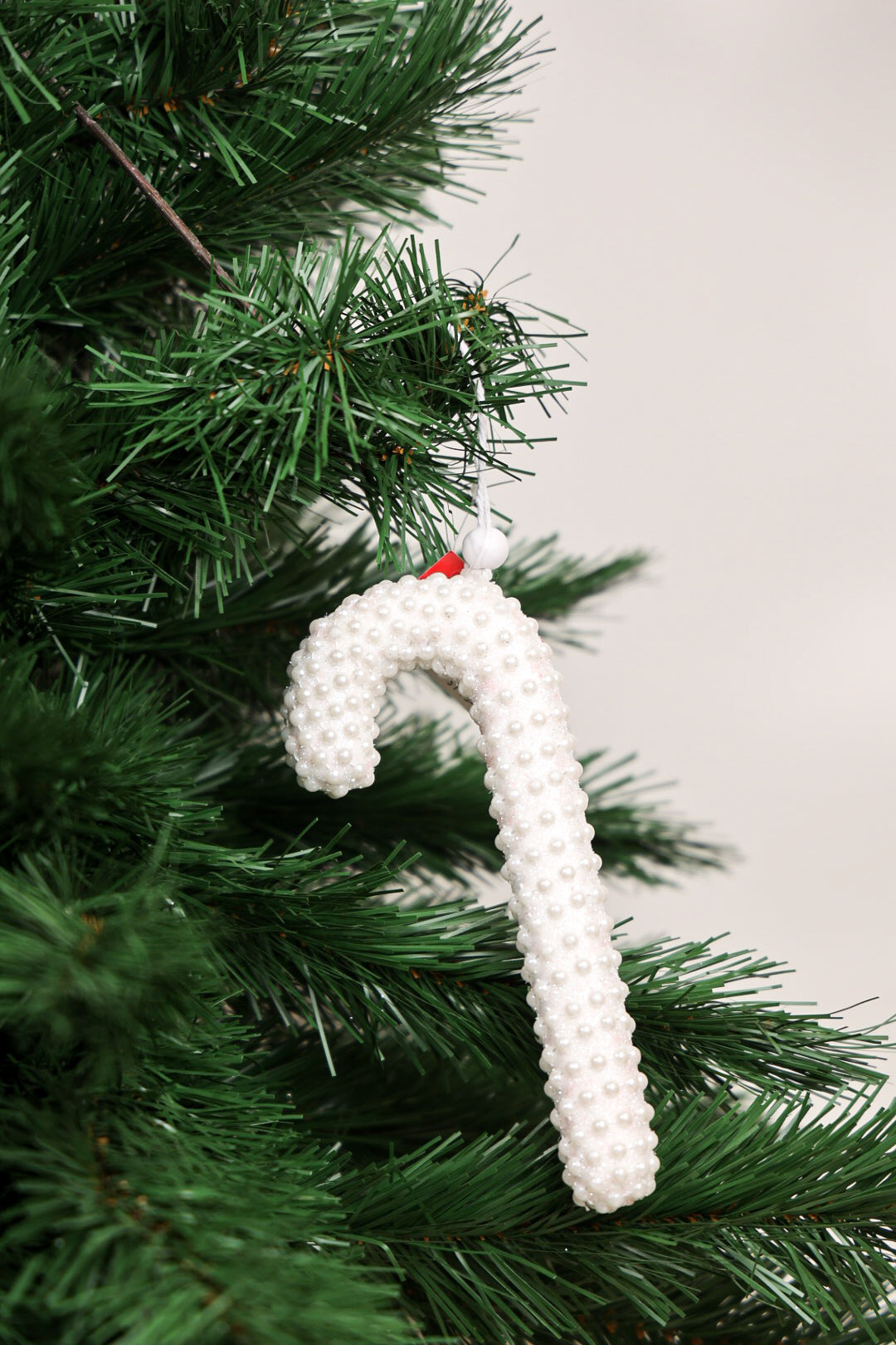 Candy Cane Pearl White Ornament