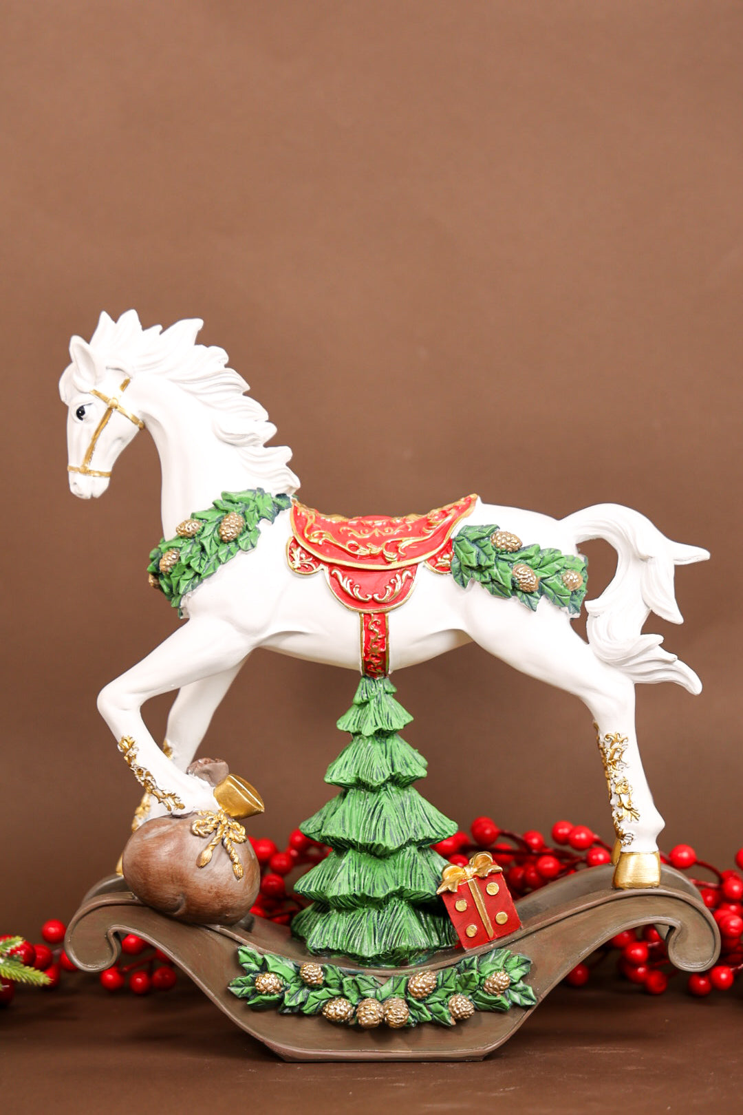 Rocking Horse Christmas Polyresin