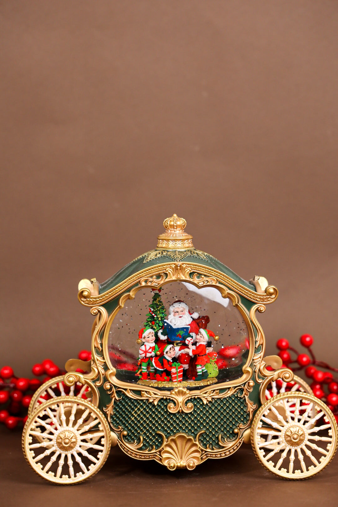 Santa Christmas Carriage Musical Water Lantern