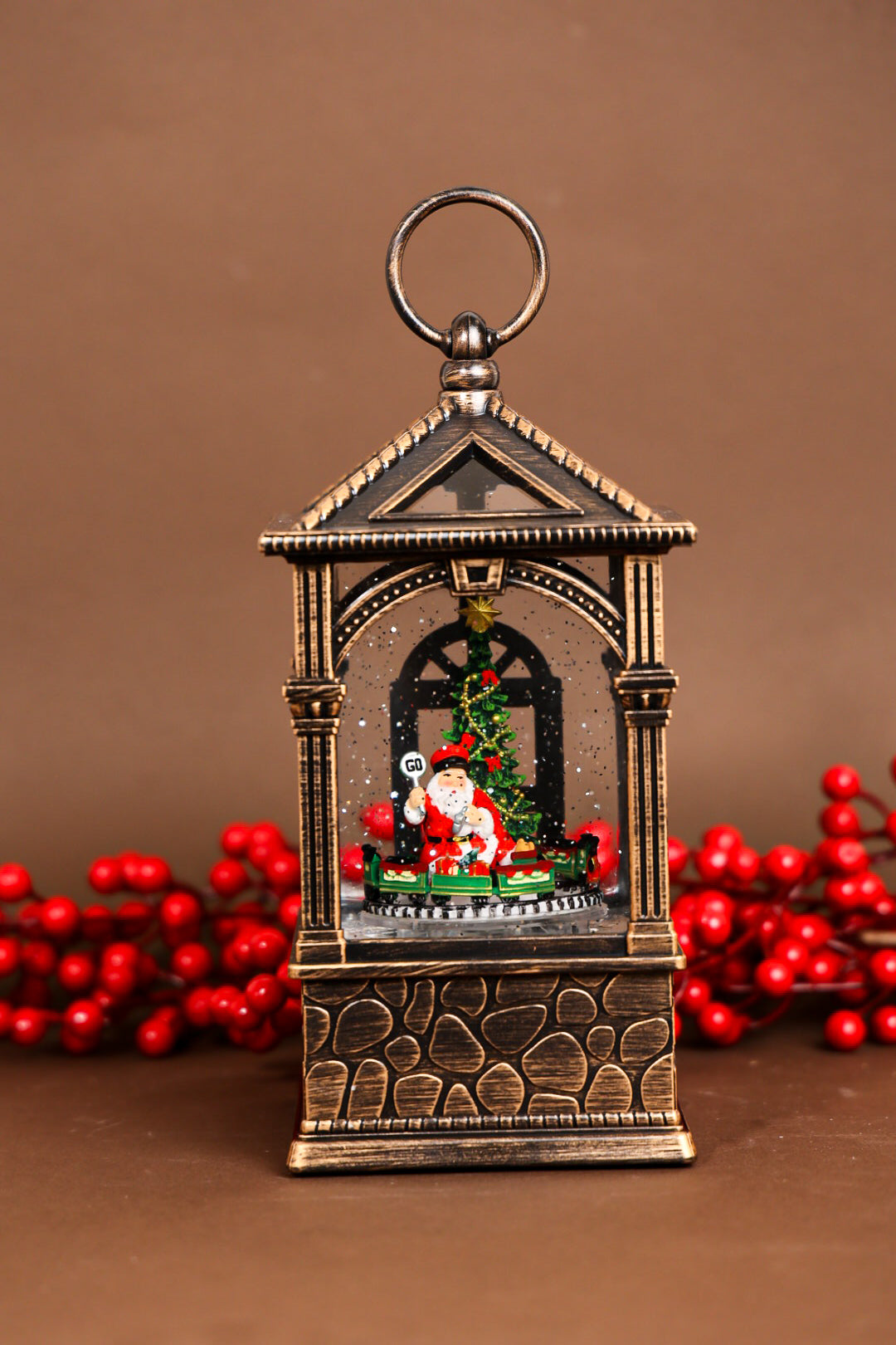 Santa Train Musical Water Lantern