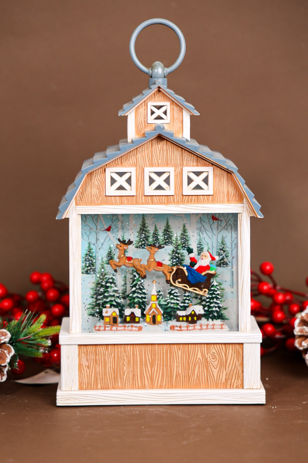 Santa on a sleigh Musical Water Lantern