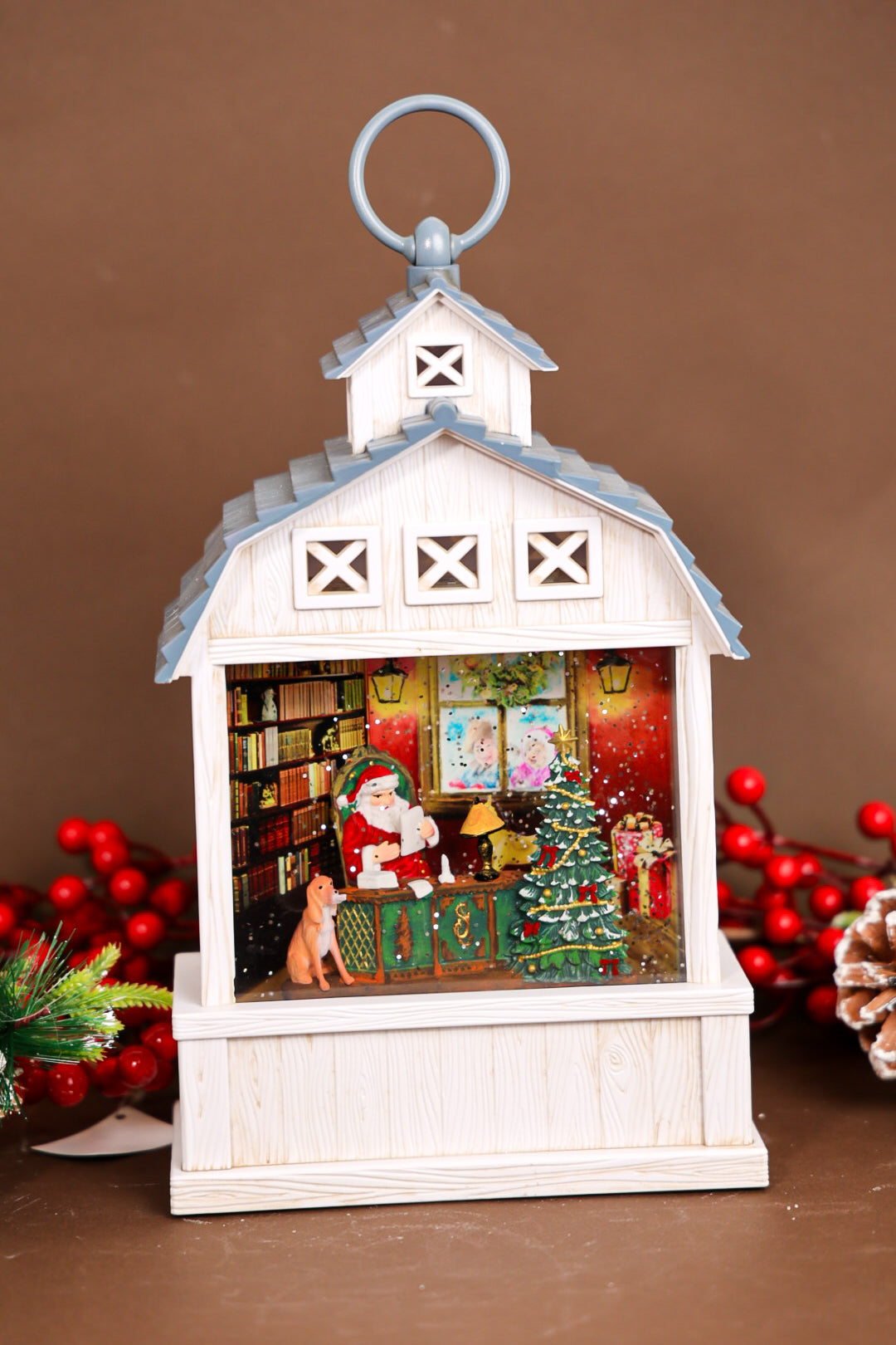 Santa Reading the List Musical Water Lantern