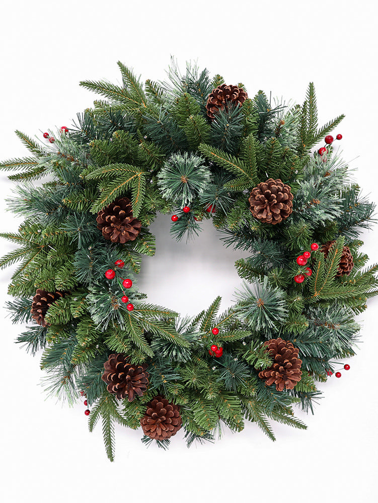 Pre-Lit Green Pine Decorated Wreath
