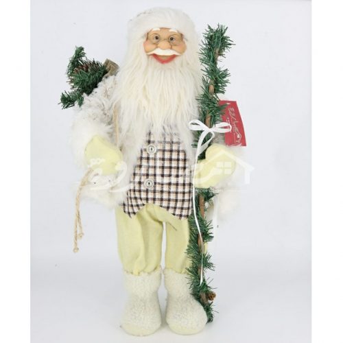 Fabric White Santa