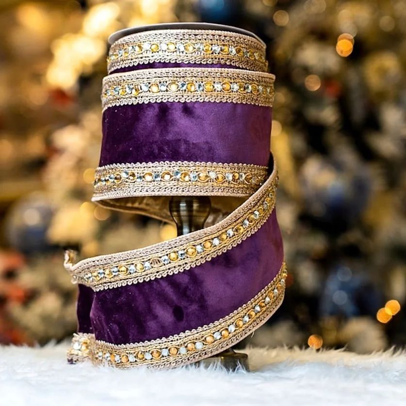 Beaded Burgundy Ribbon