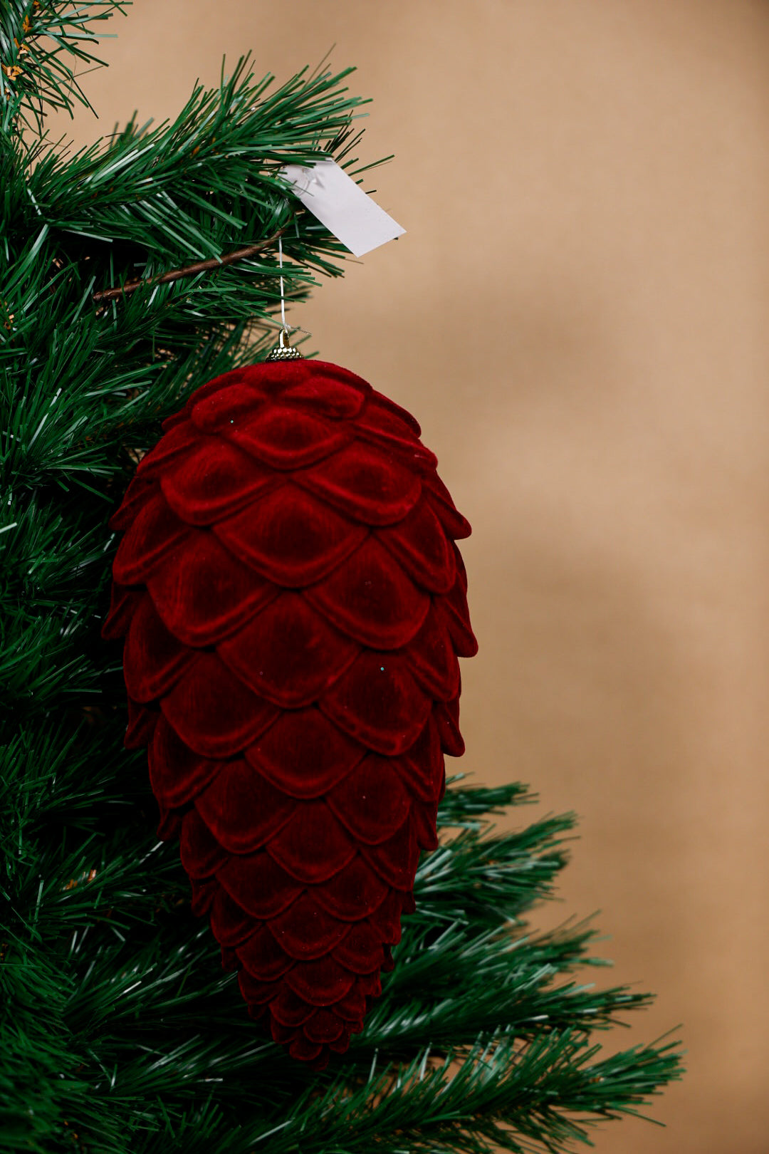 Velvet Burgundy Pine Cone Orna