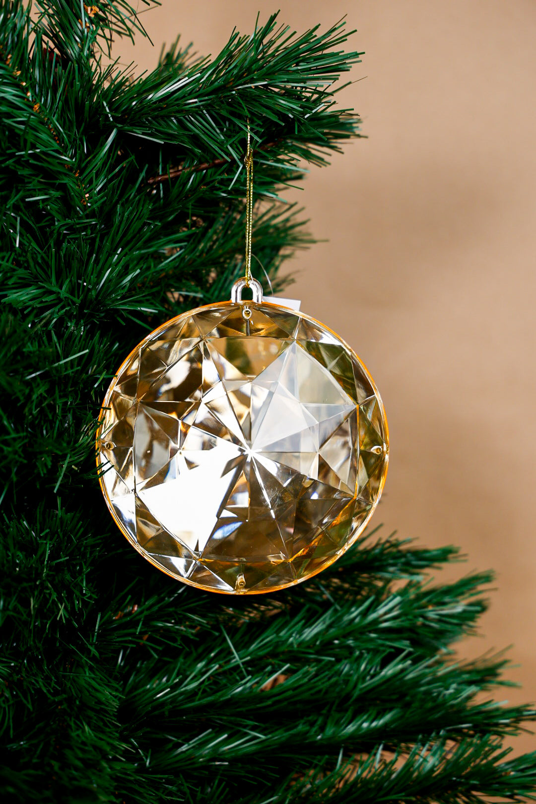 Acrylic Circle Jewel Ornament Gem Champagne