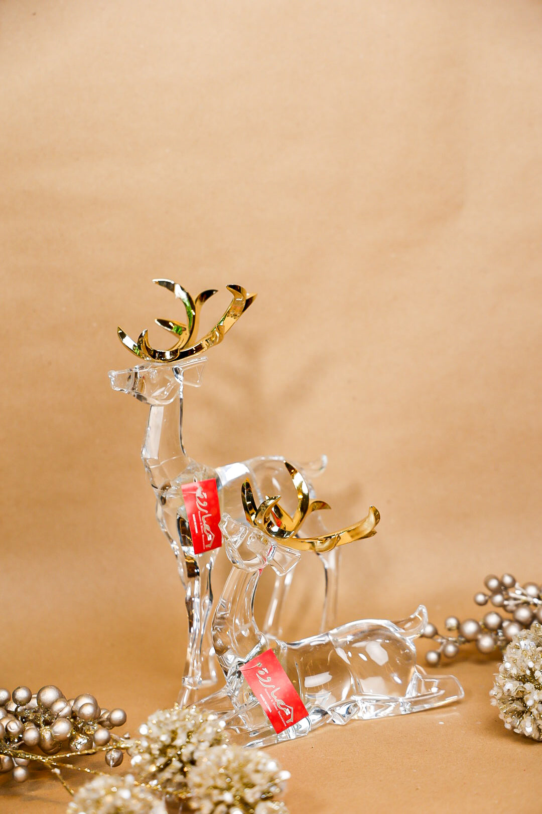 Acrylic Reindeer Gold Antlers