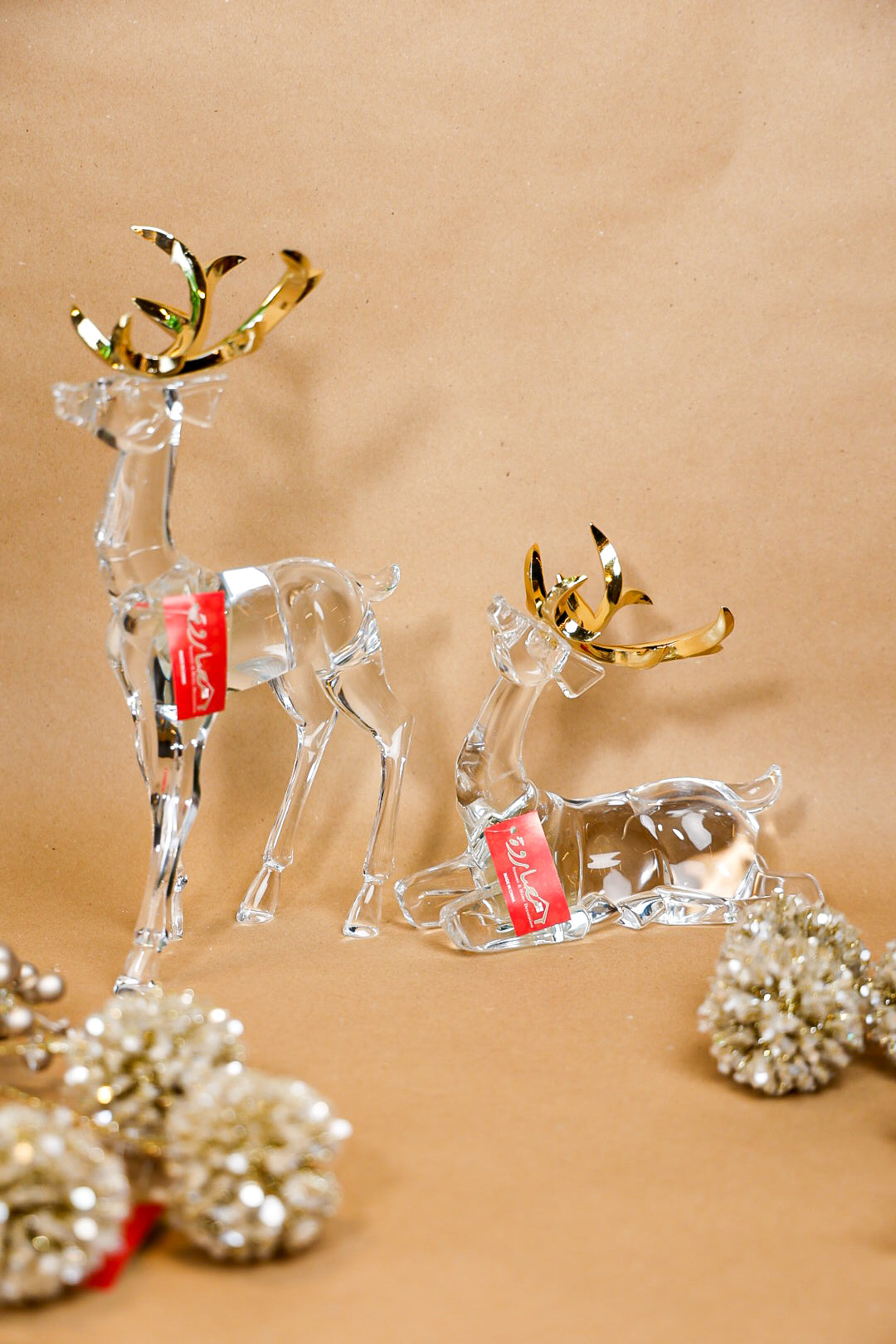 Acrylic Reindeer Gold Antlers