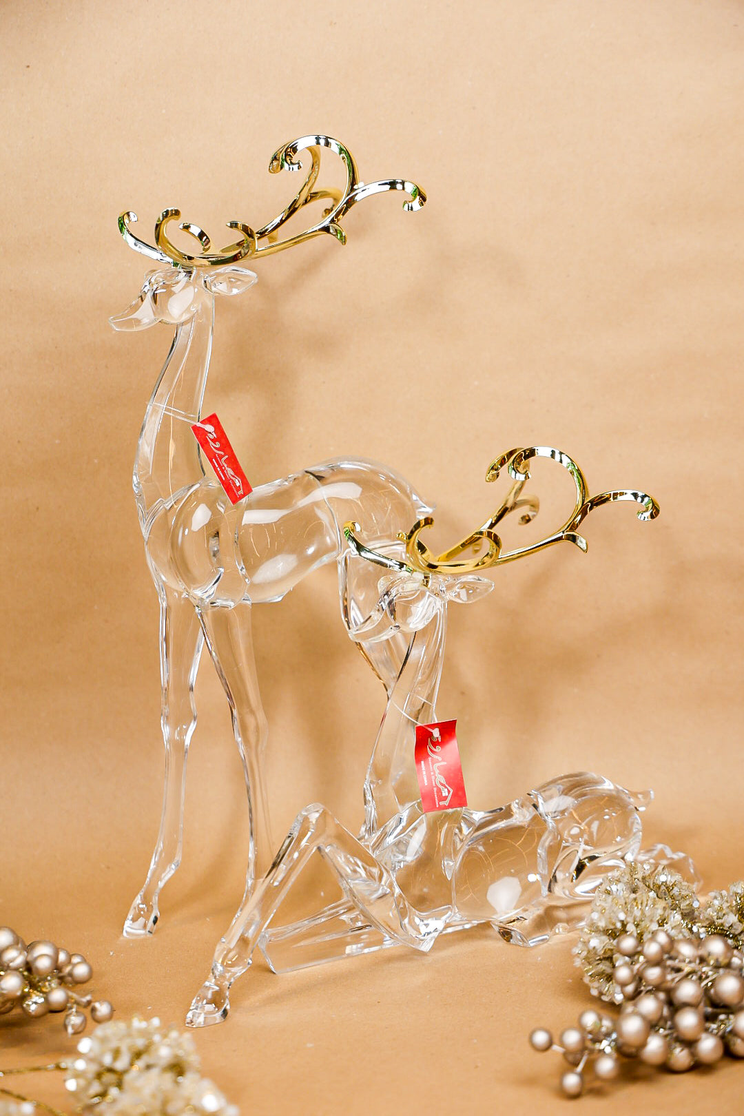 Acrylic Reindeer Gold Antlers