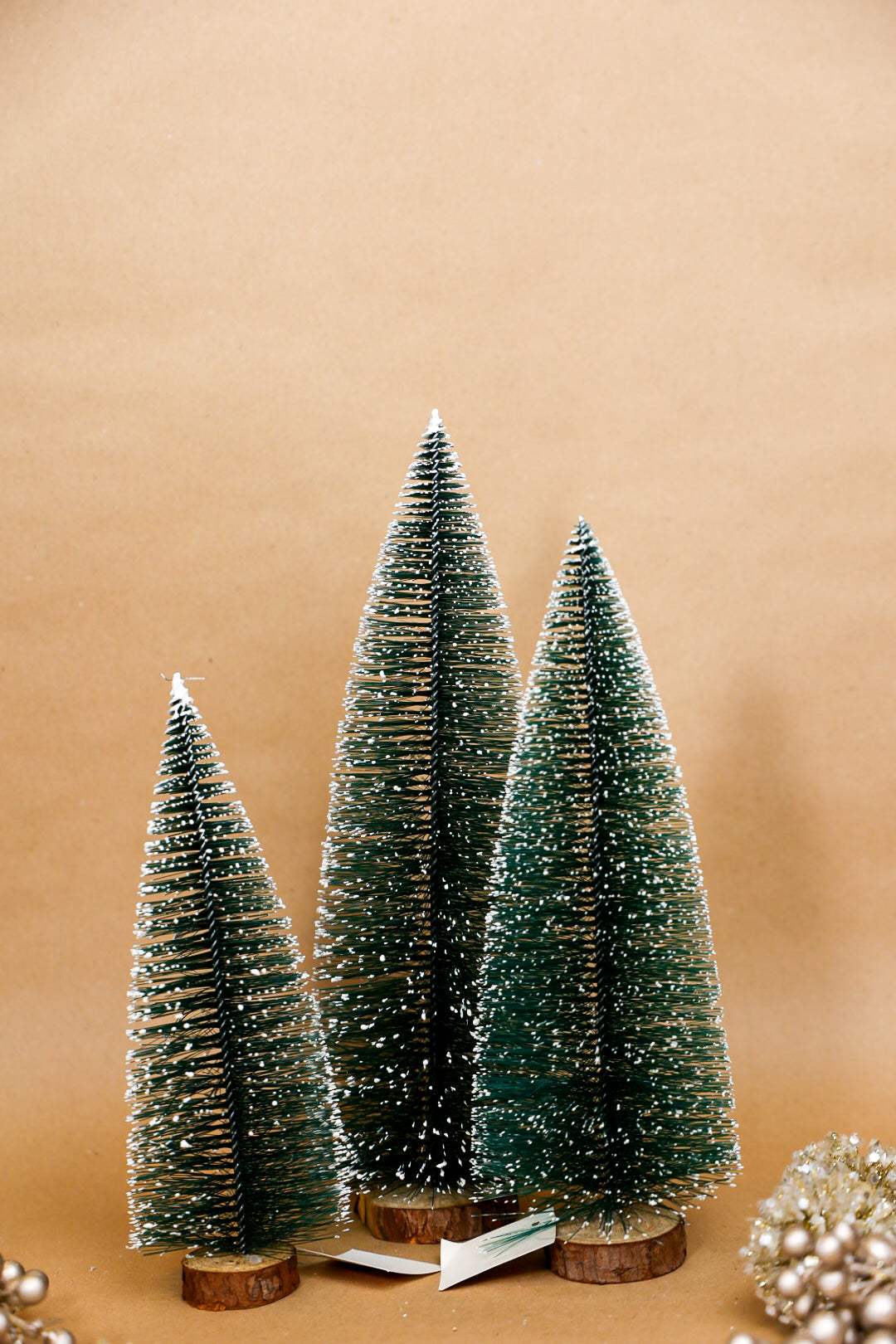 Green Glitter Tree Cones