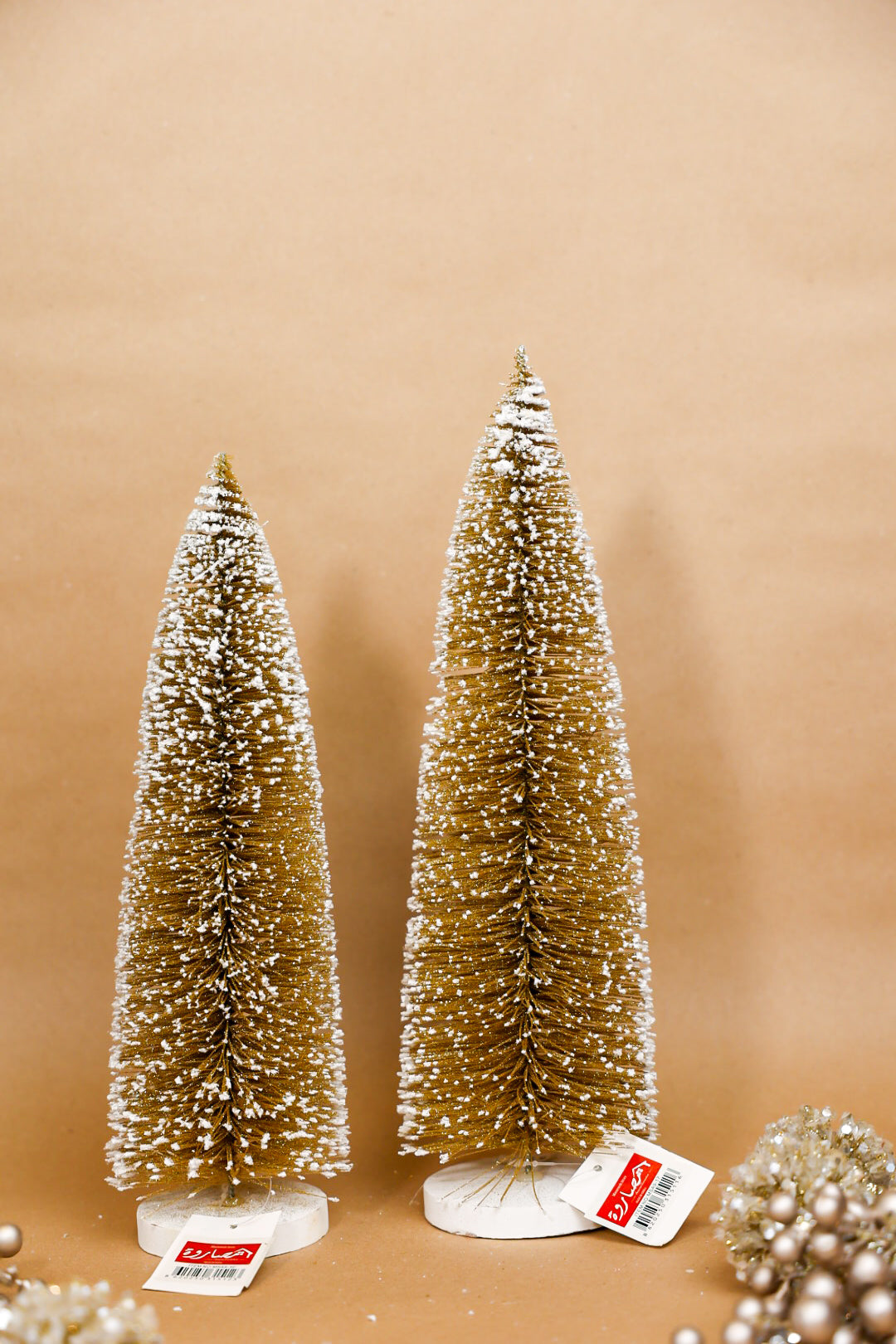 Champagne Glitter Tree Cones