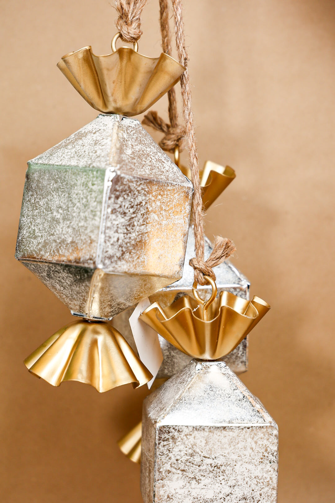 Hanging Christmas gold/Silver Metal Candied