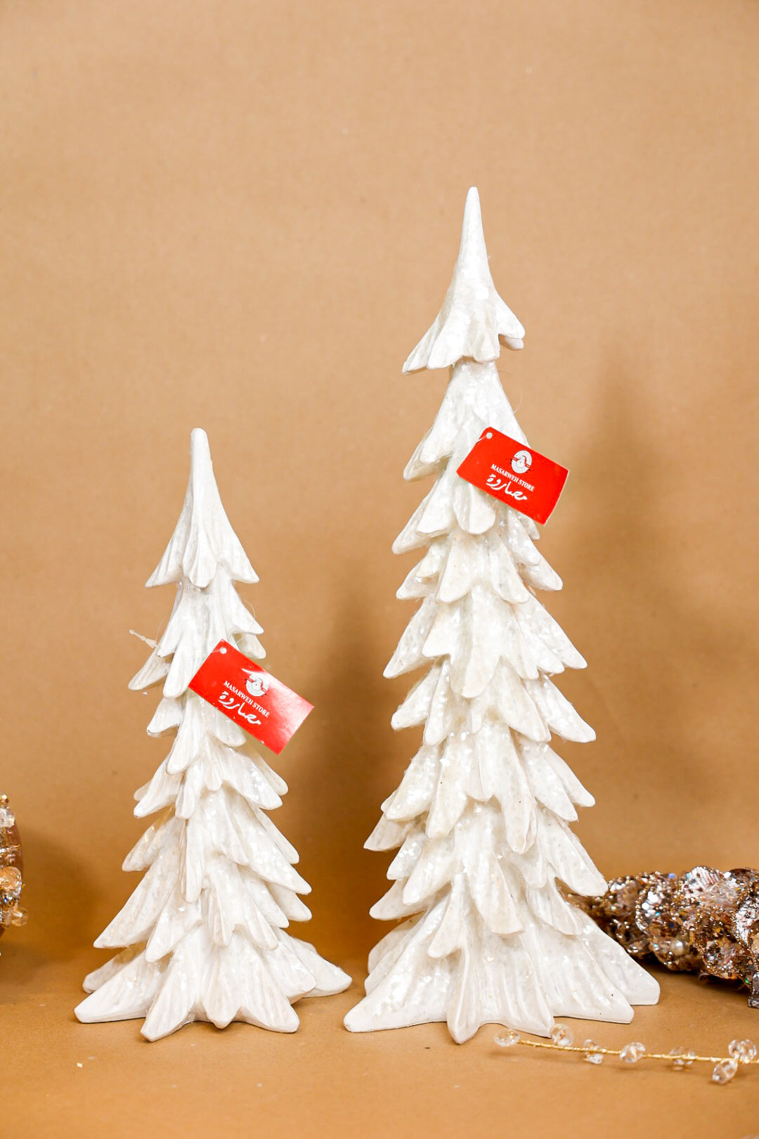 White Christmas Tree Polyresin Gift