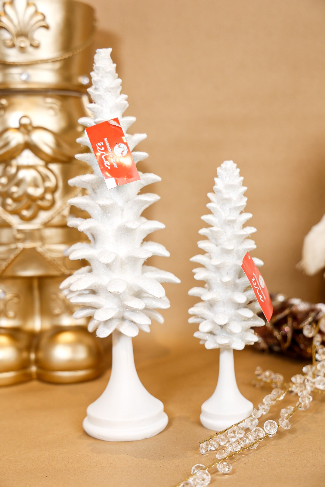Table Top White Christmas Tree Polyresin