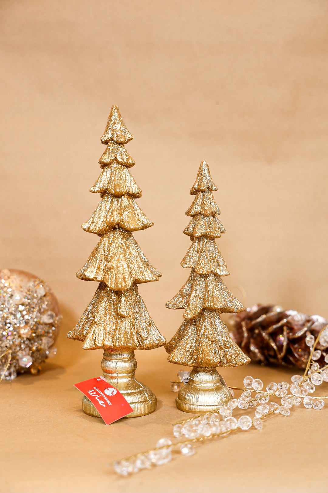 Gold Christmas Tree Polyresin Gift