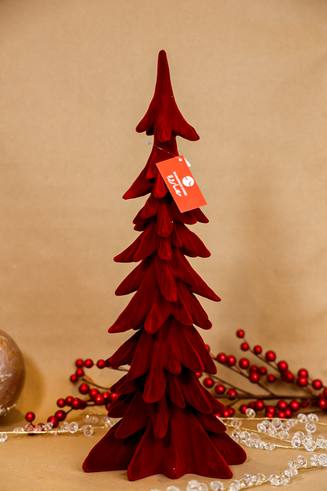 Velvet Burgundy Polyresin Tree
