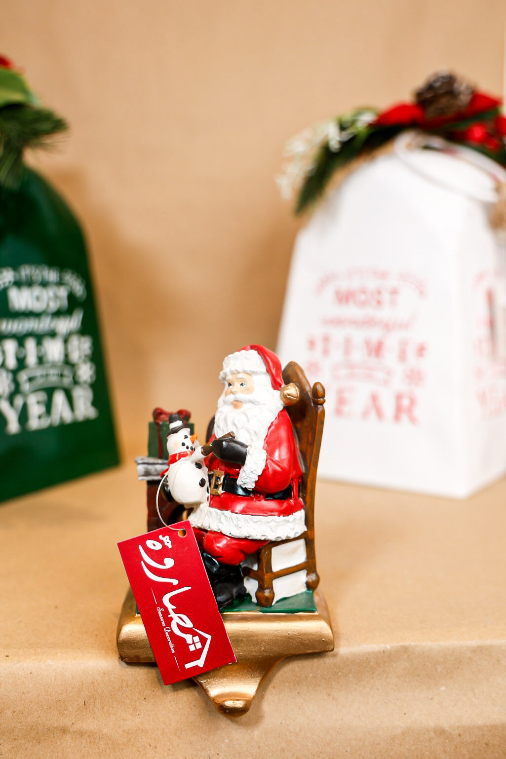 Santa Fireplace Stocking Holder