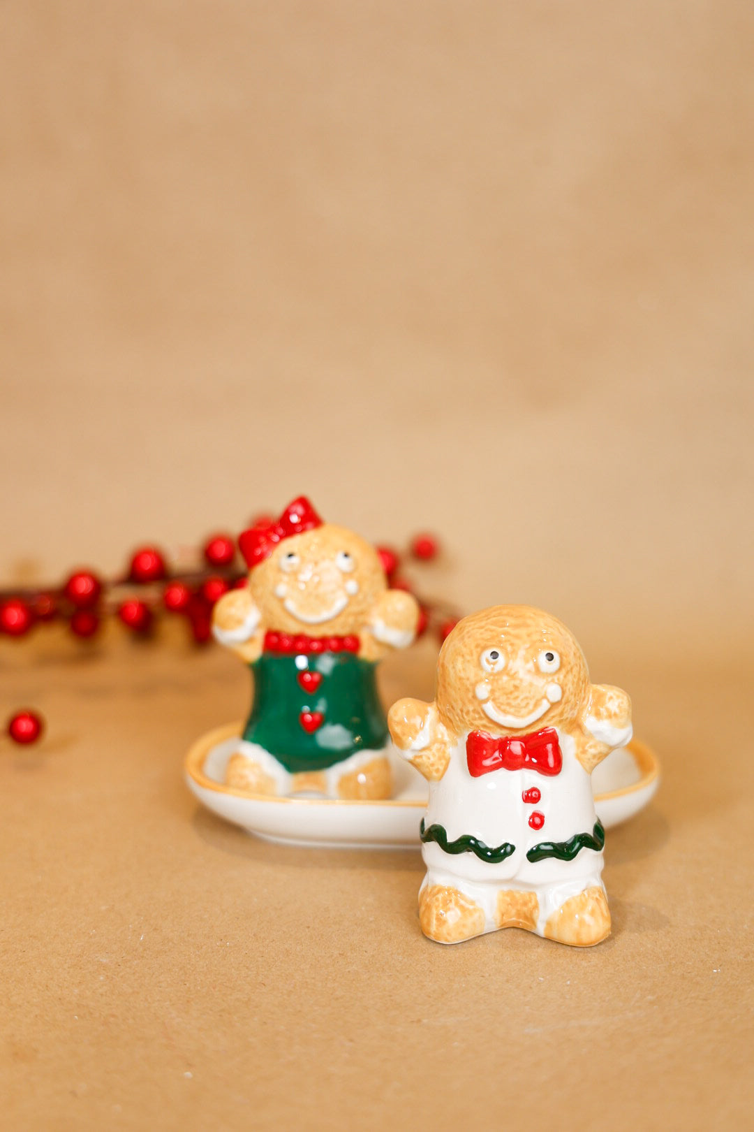Mini Gingerbread Christmas Salt and Pepper Shakers