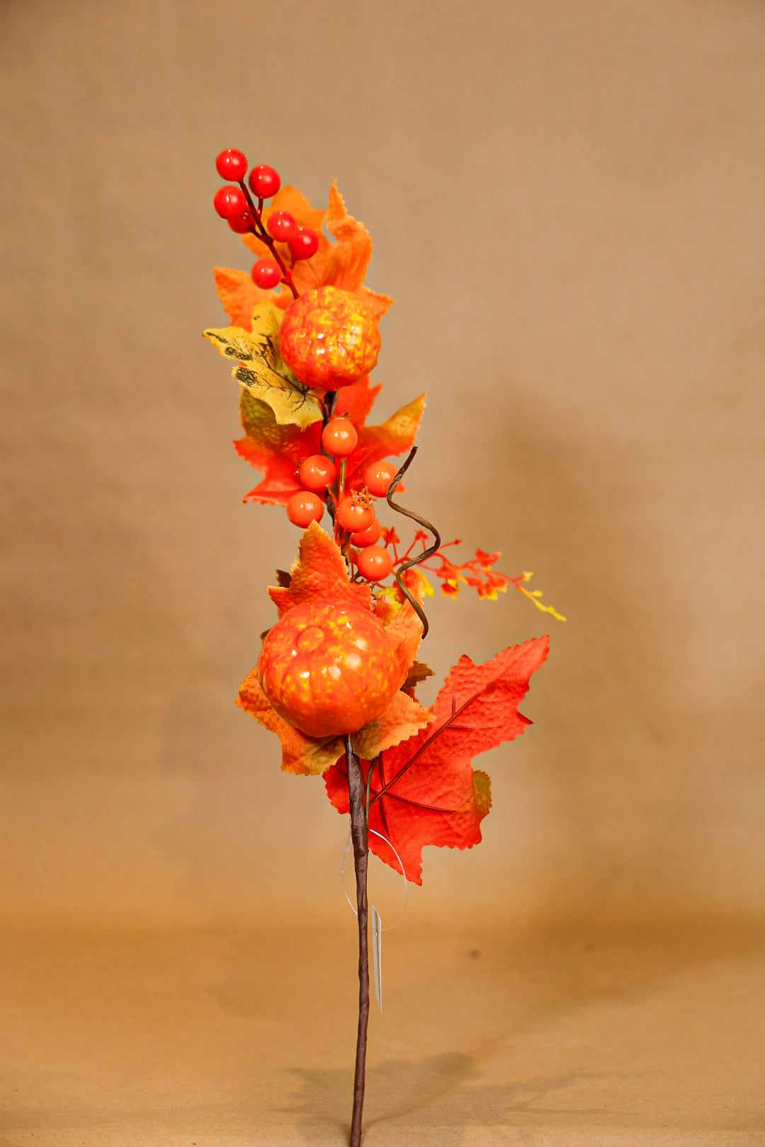 Autumn Pumpkin Leafs Spray