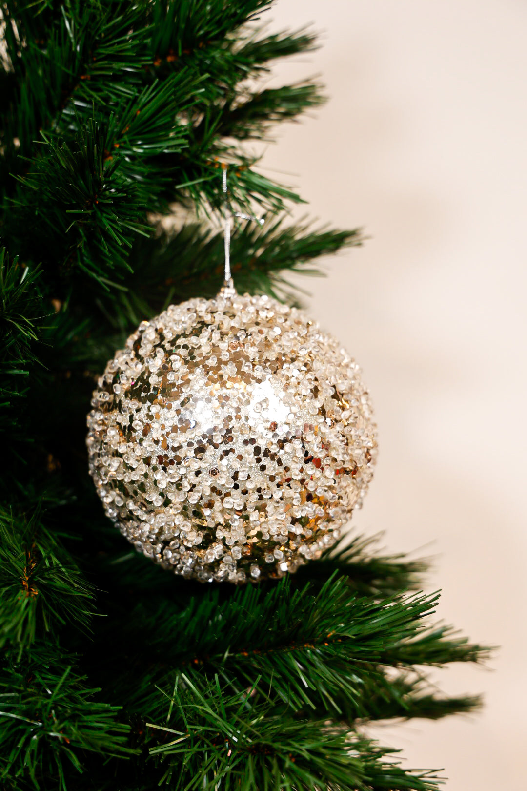 15cm Champagne Beaded Ball
