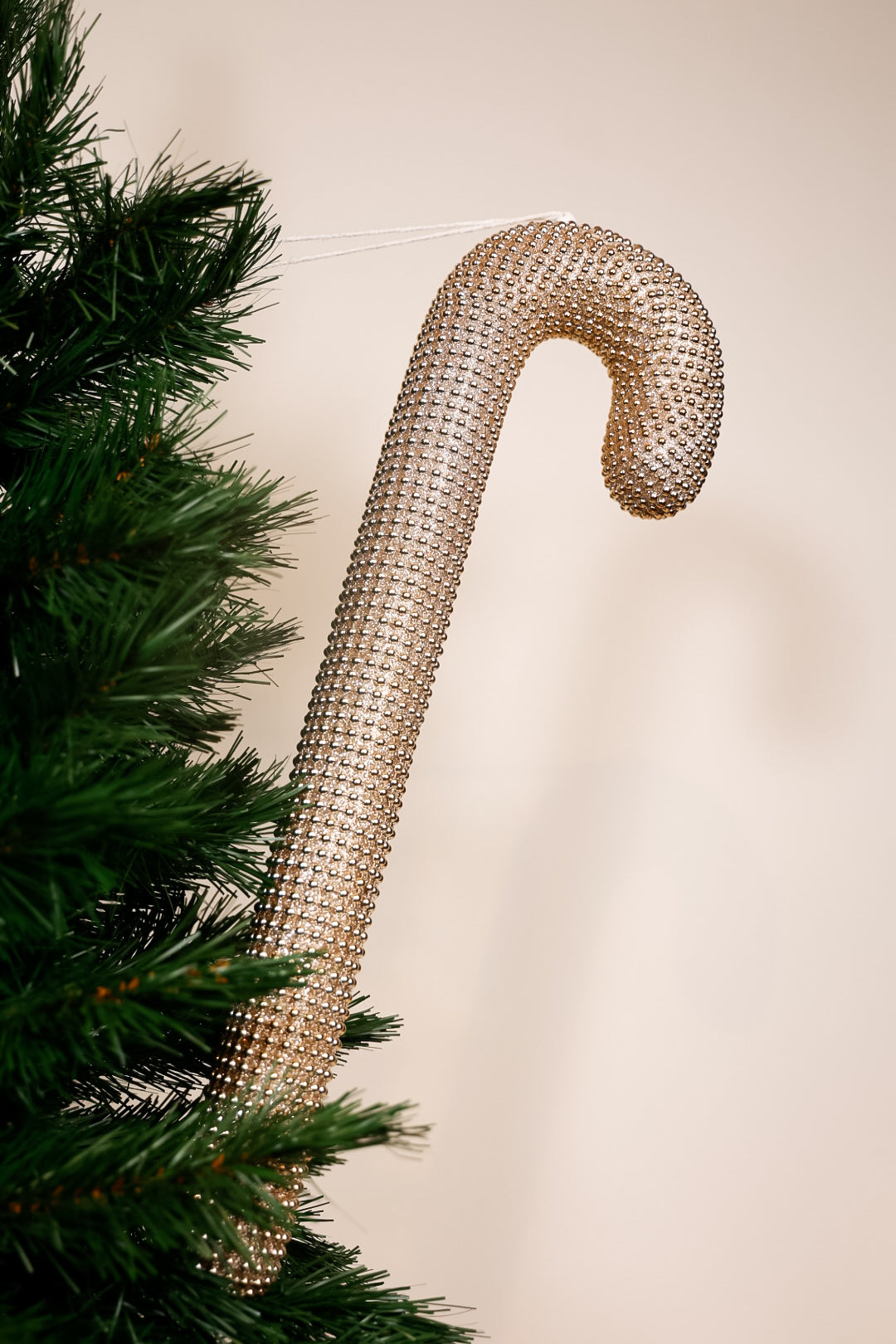 46CM Candy Cane Pearl Champagne Ornament