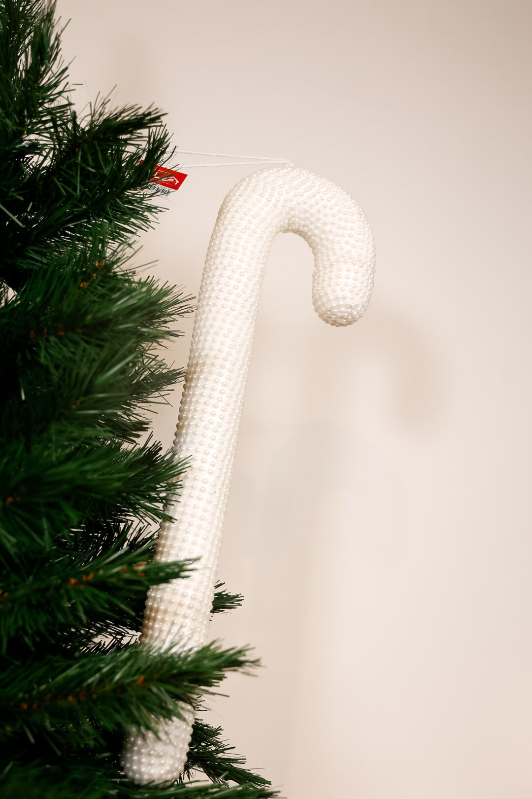 46cm Candy Cane Pearl White Ornament