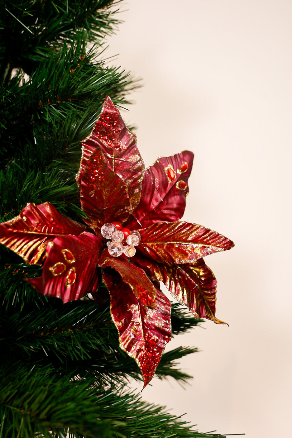 Burgundy With Gold Flower