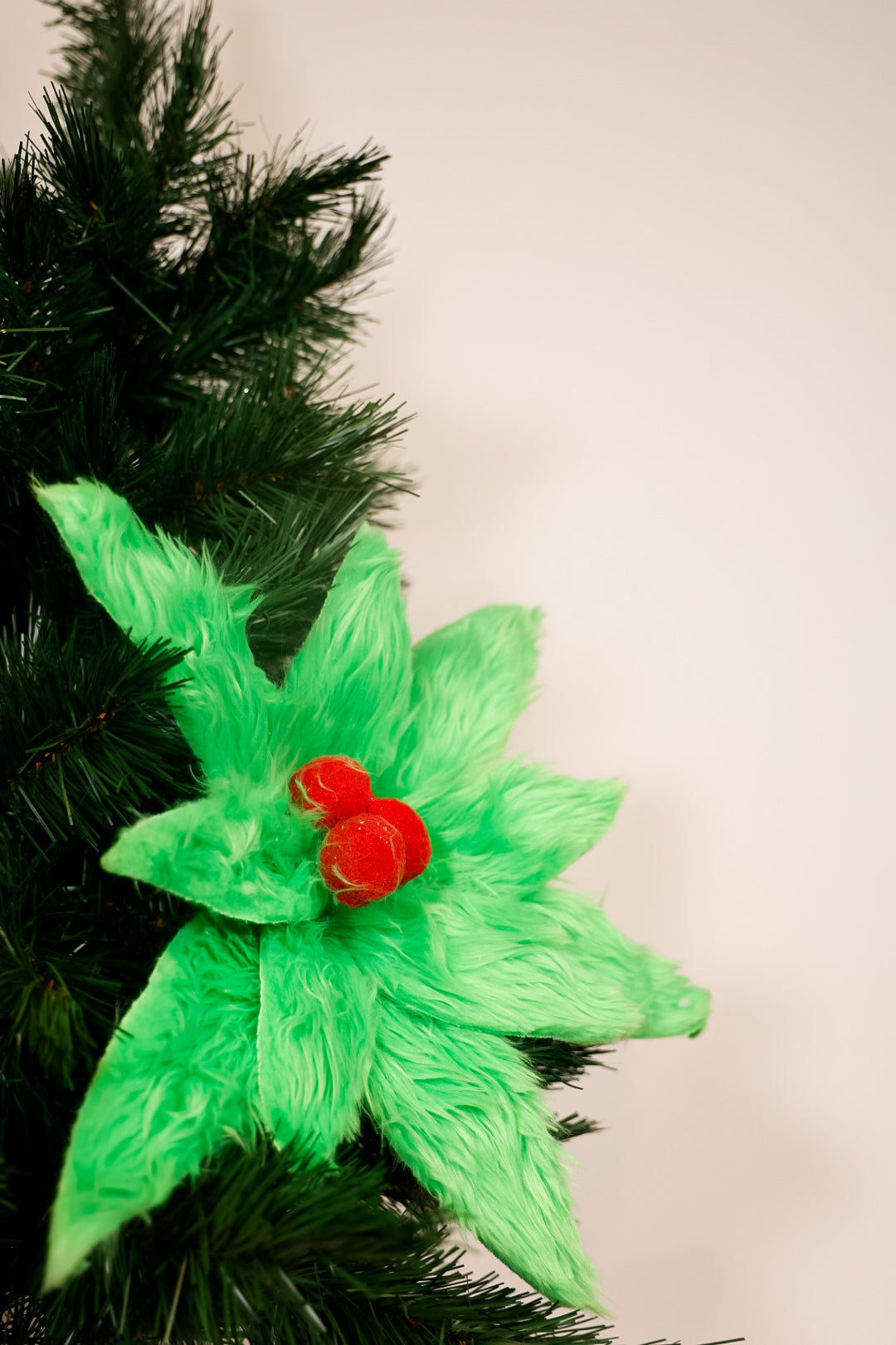 Grinch-Themed Poinsettia Flower