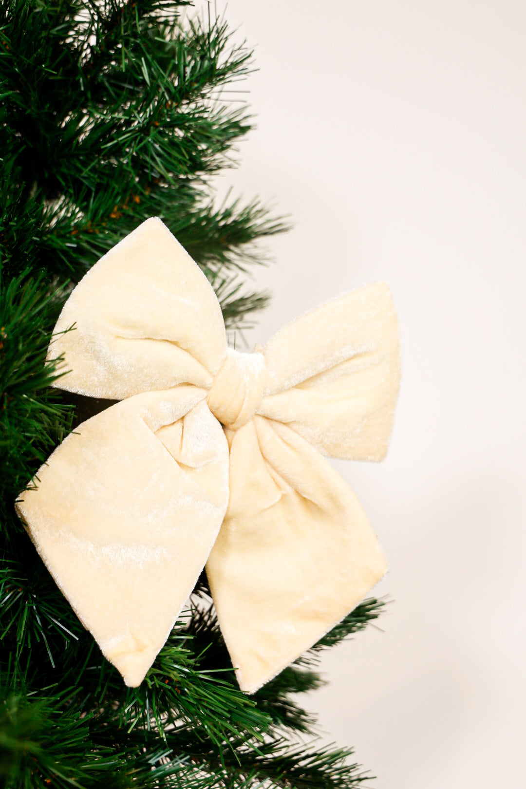 Beige Bow Ribbon Velvet
