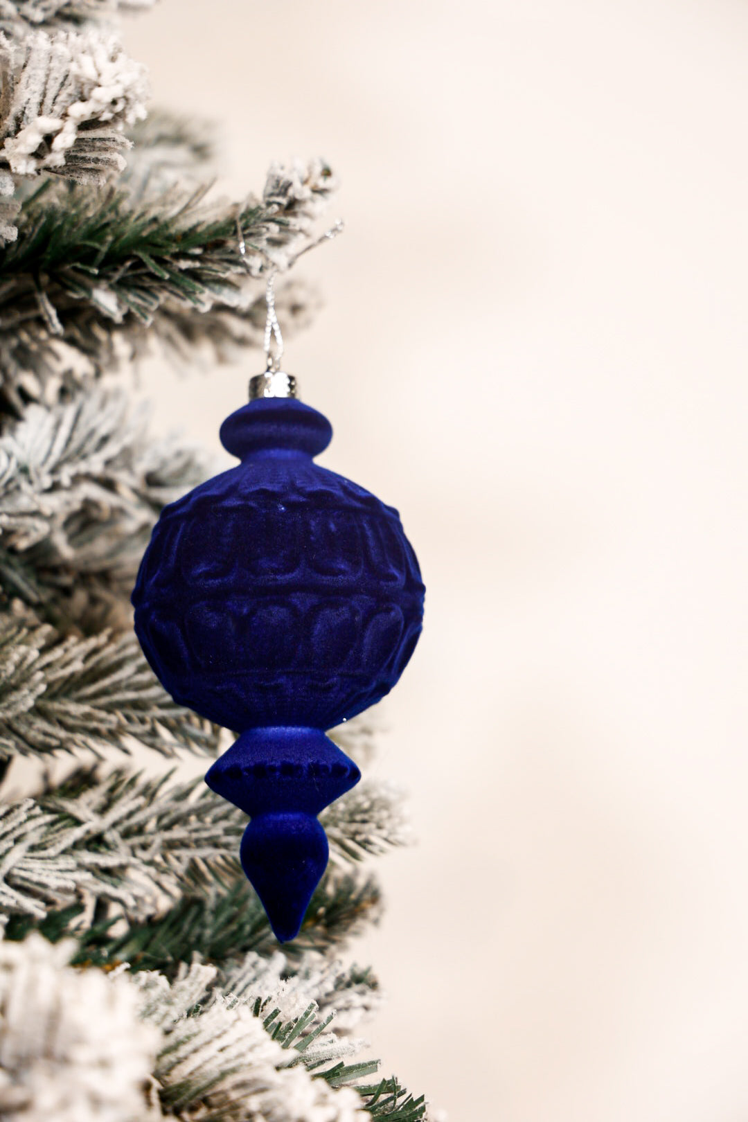 Finial Velvet Navy Blue Ornament