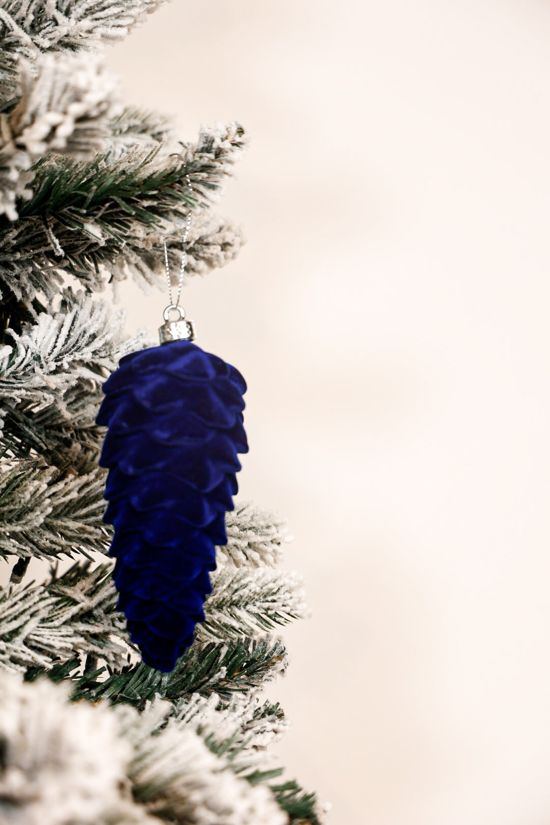 Velvet Navy Pine Cone Ornament
