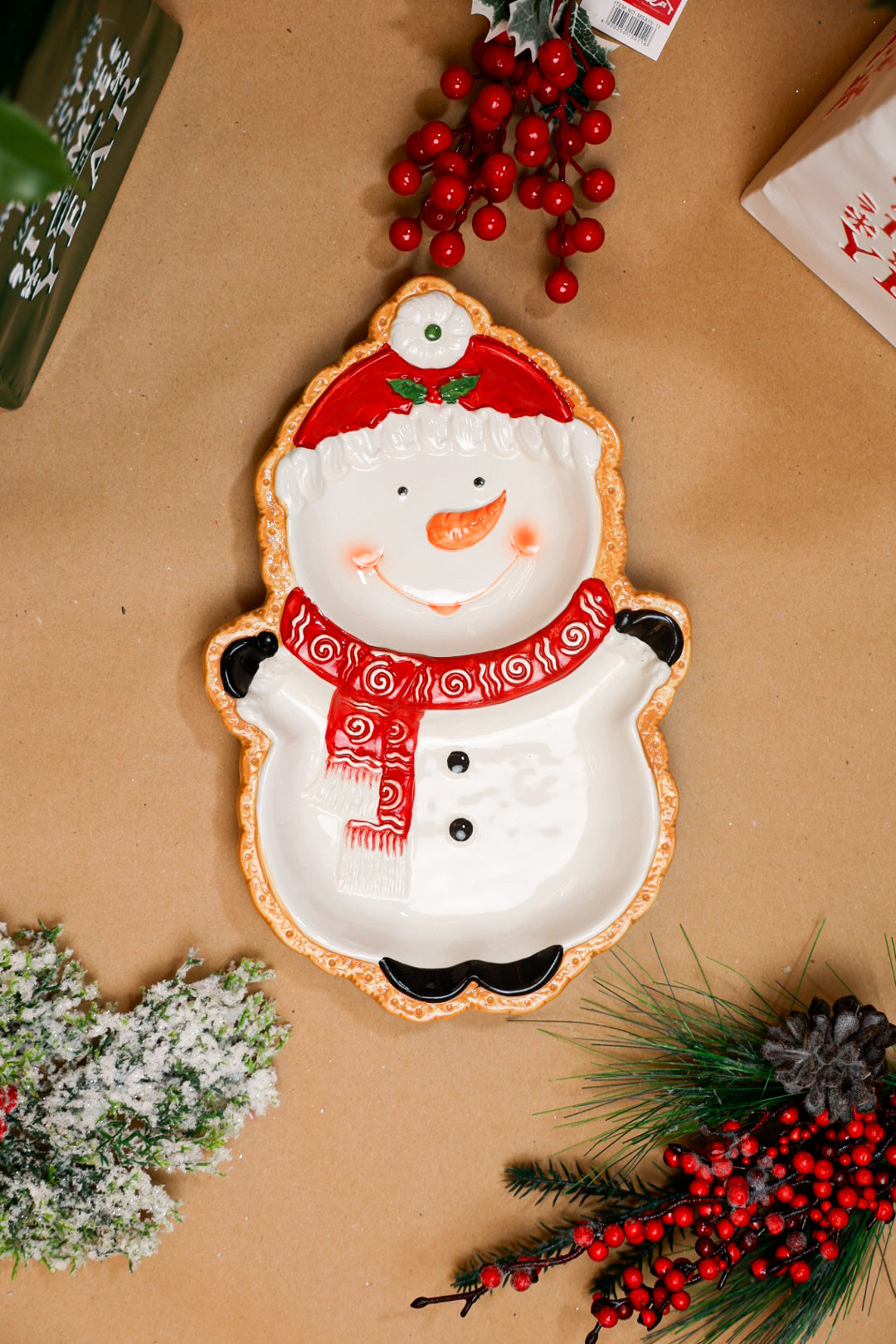 Christmas Snowman Cermaic plate
