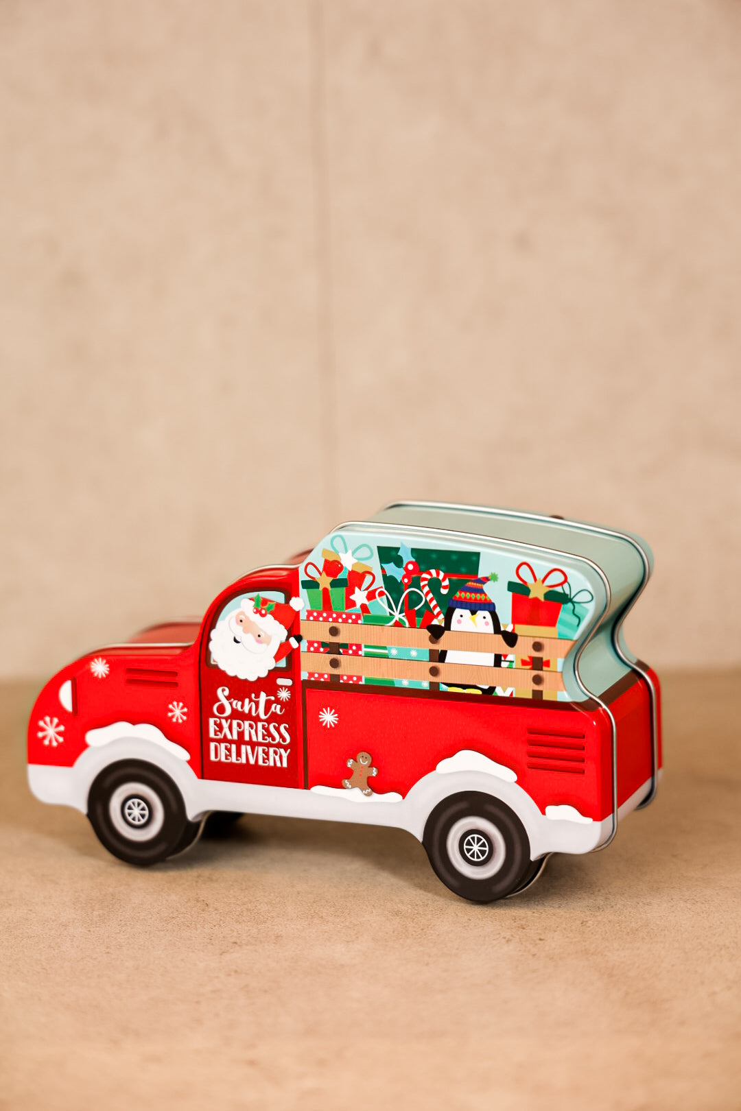 Christmas Truck Metal Box