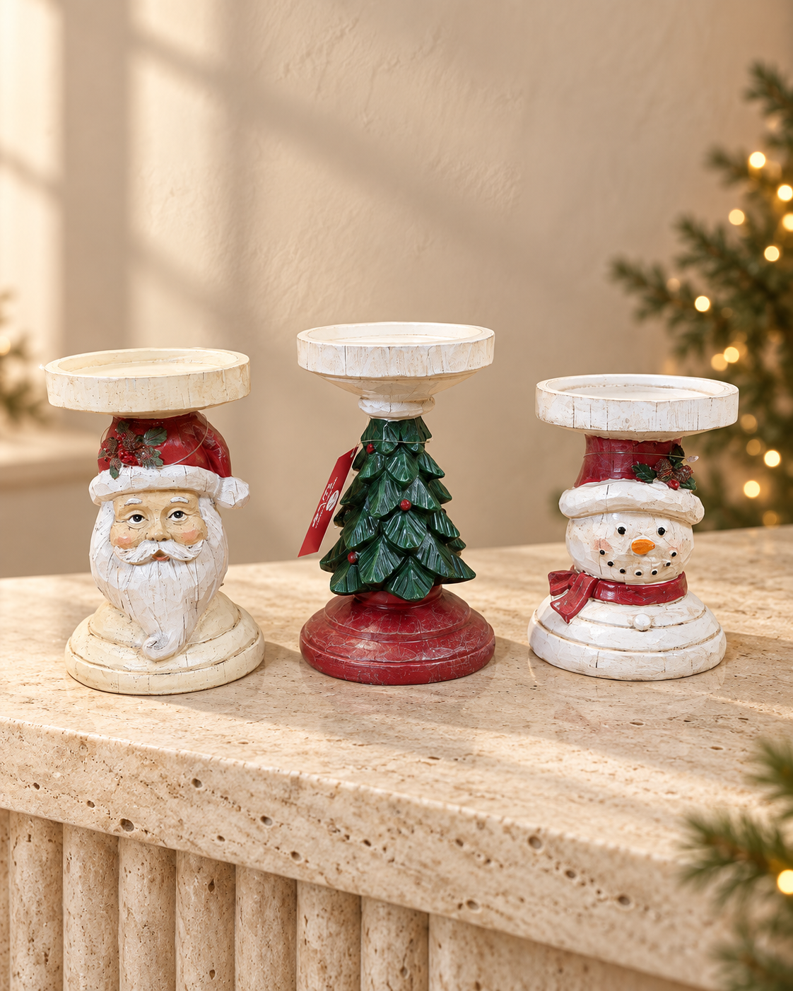 Christmas Candle Holder Polyresin Gift