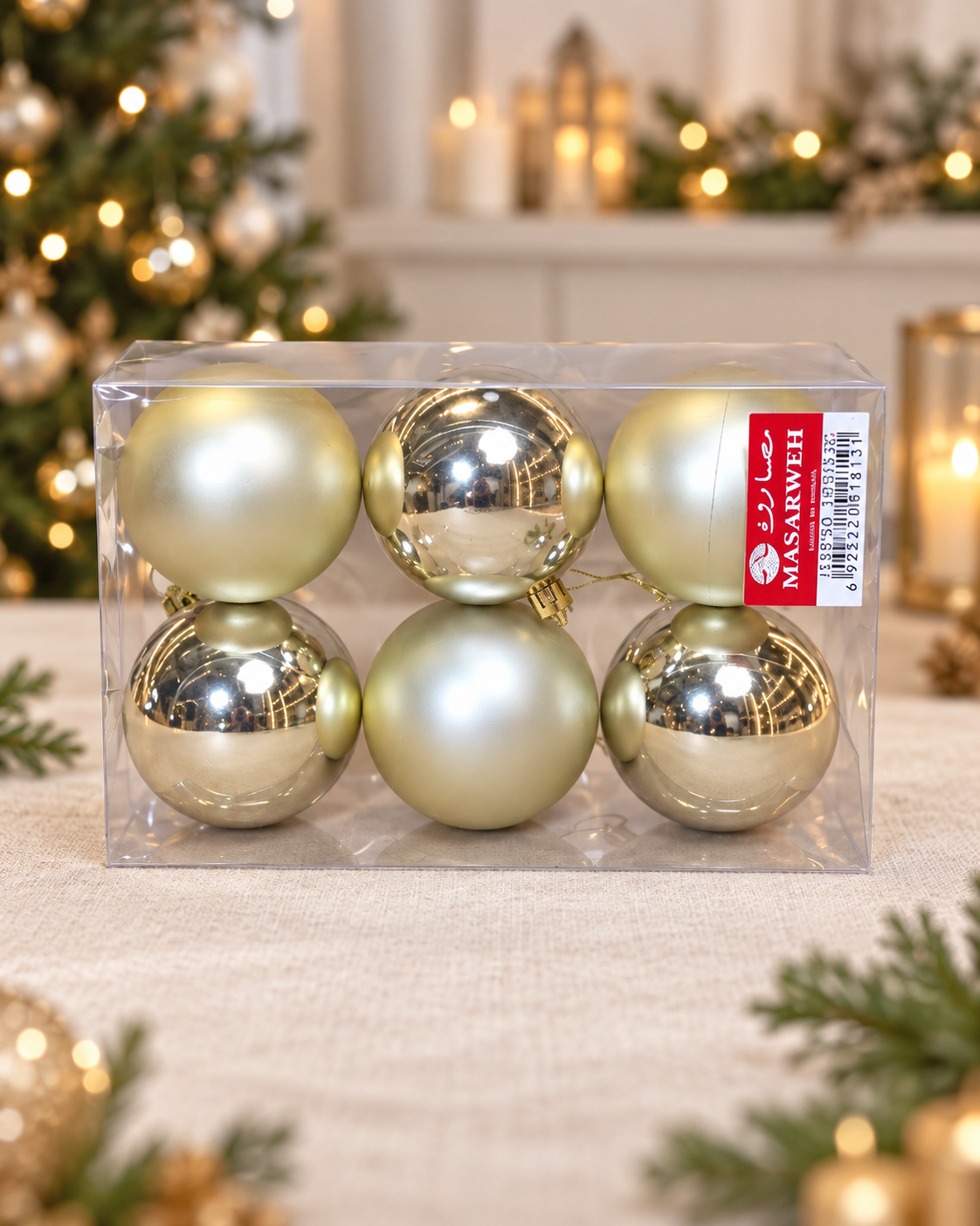 Gold 8cm Plastic Balls Box