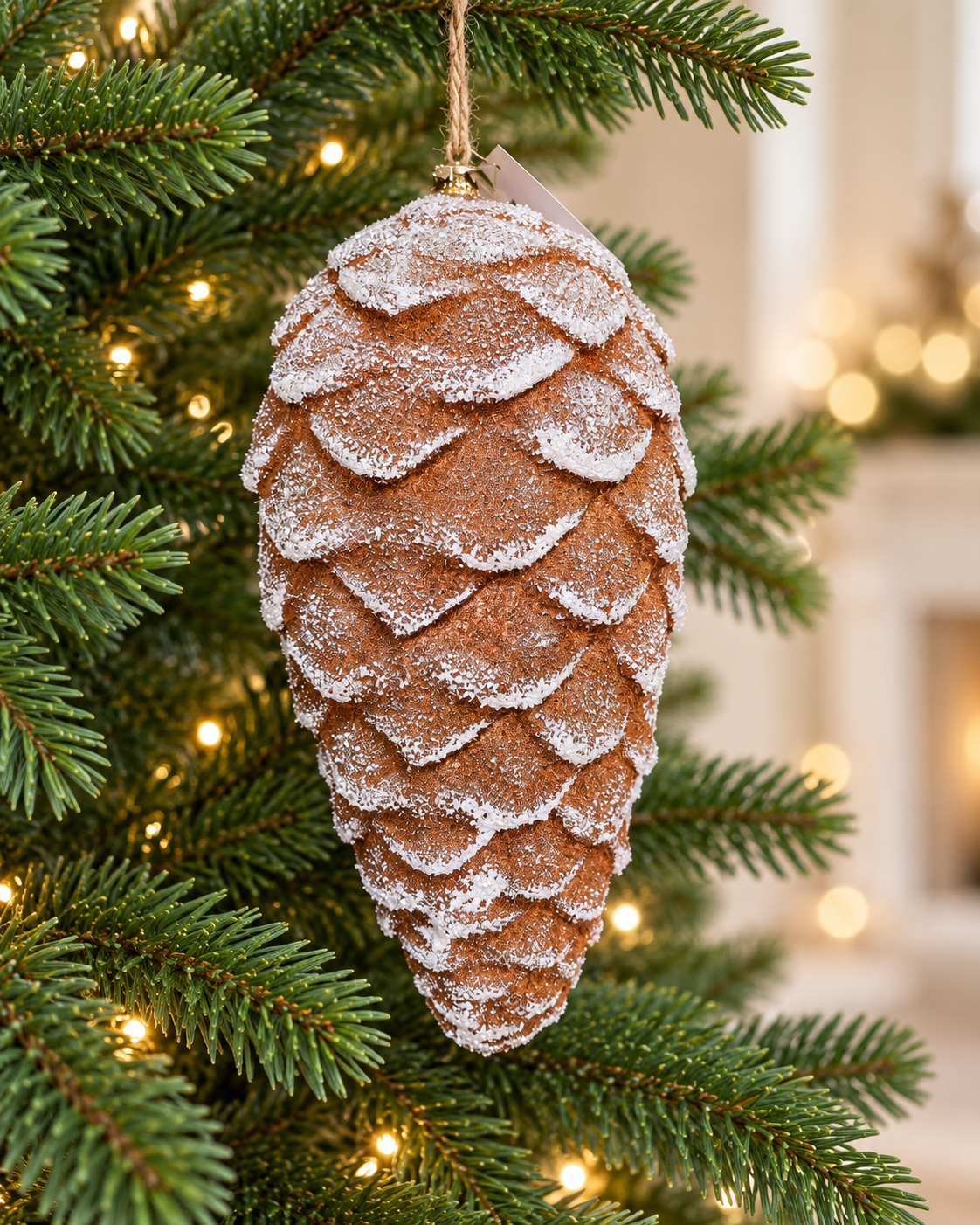 Large Flocked Pinecone