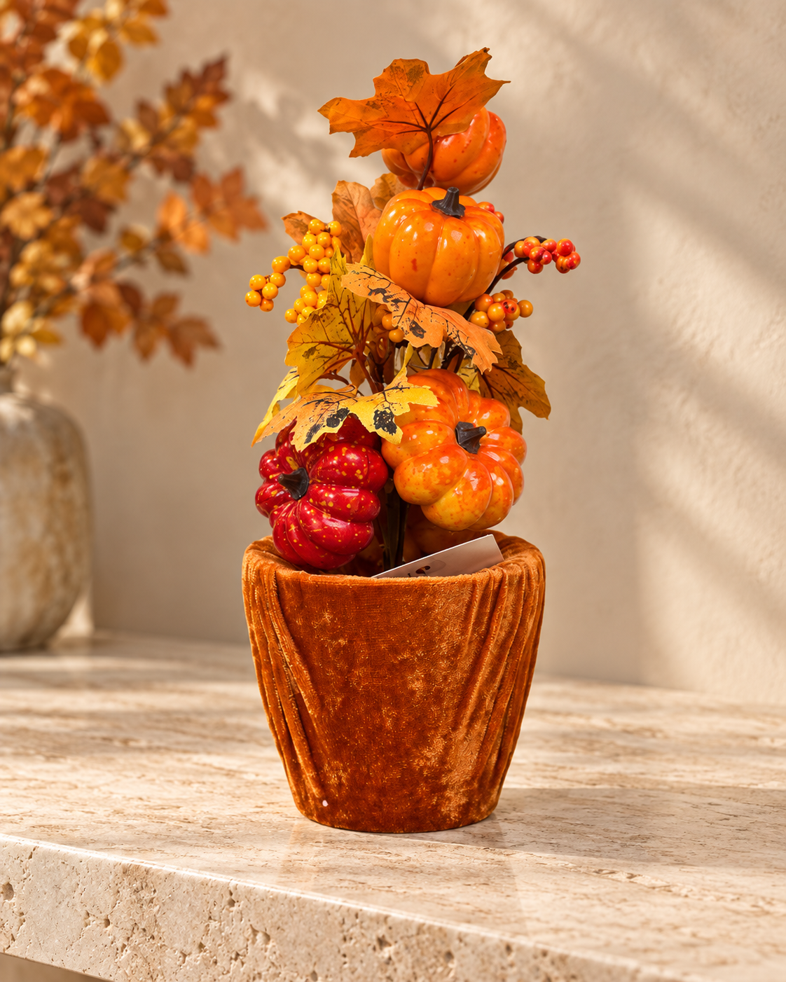 Autumn Decorated Pumpkin Pot