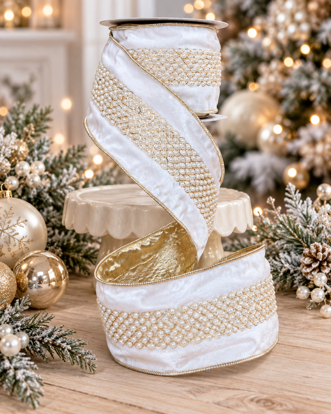Pearls Champagne Ribbon