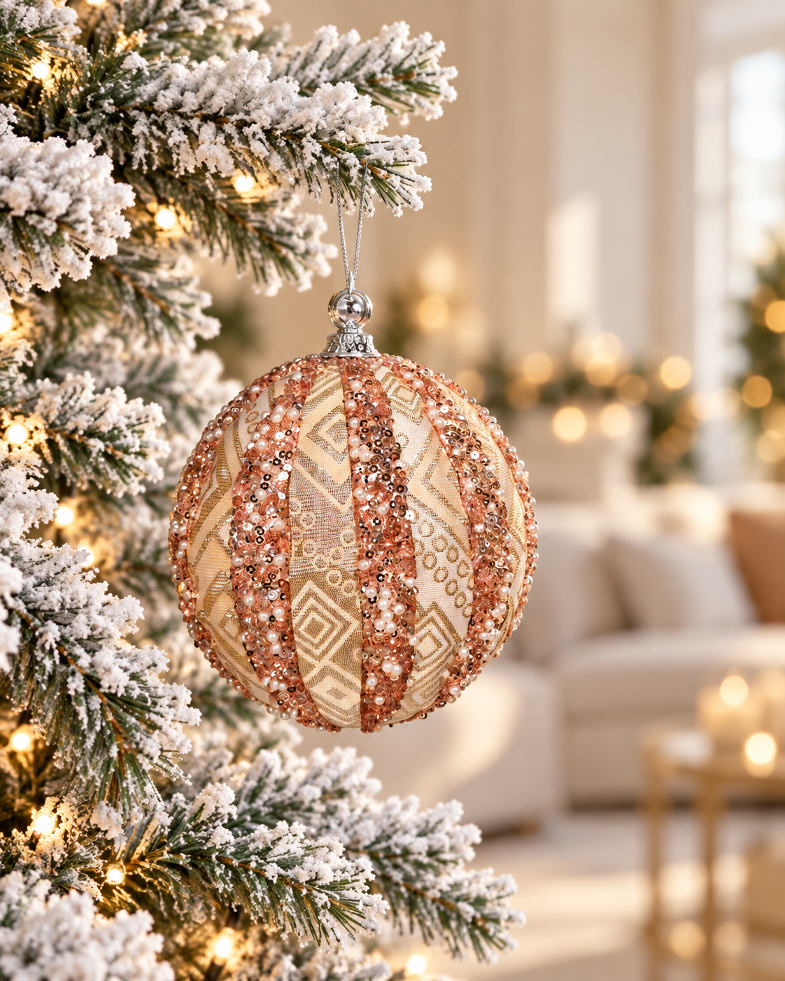 15cm Champagne Ball Christmas