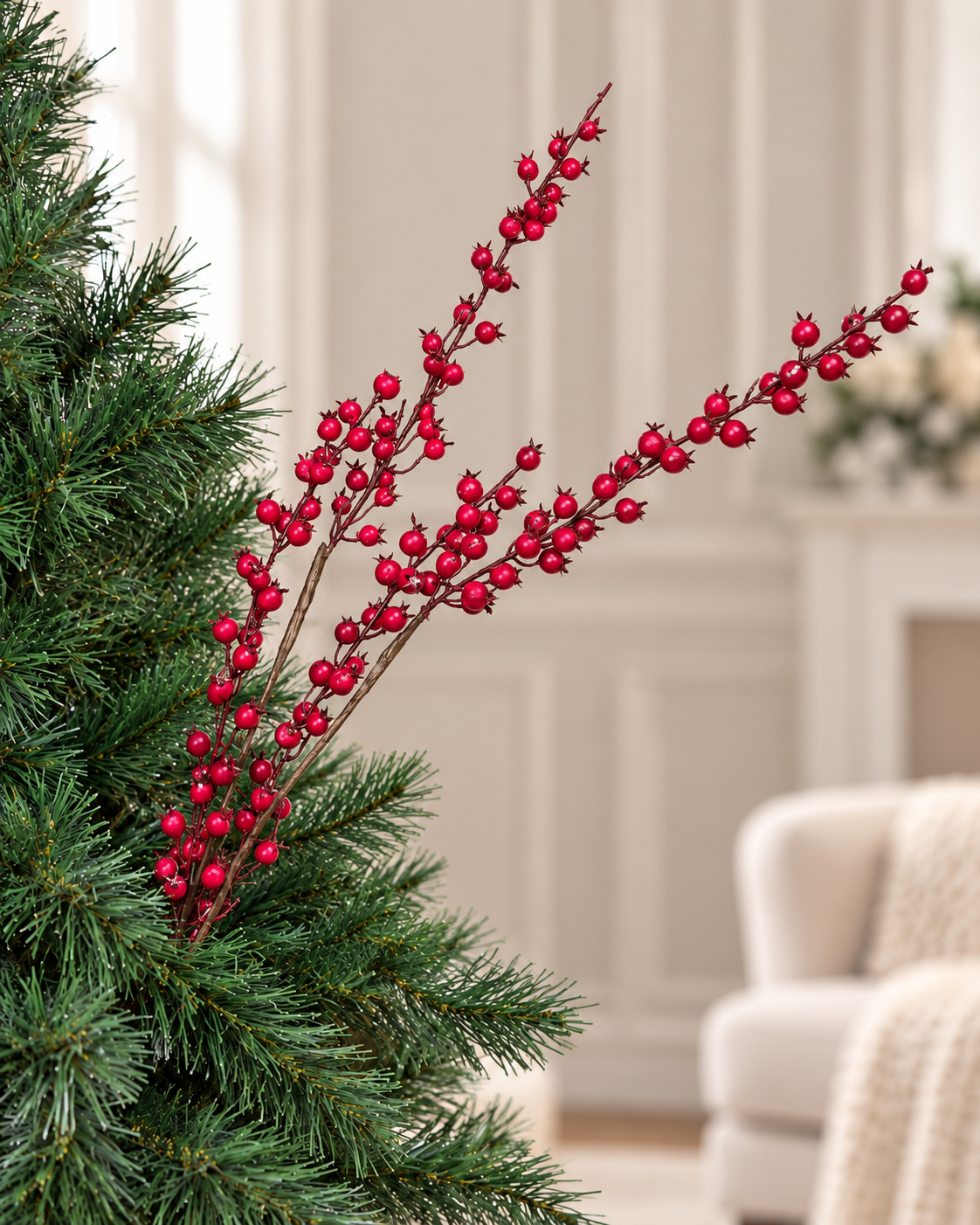 Large Berry Stem Tree Spray