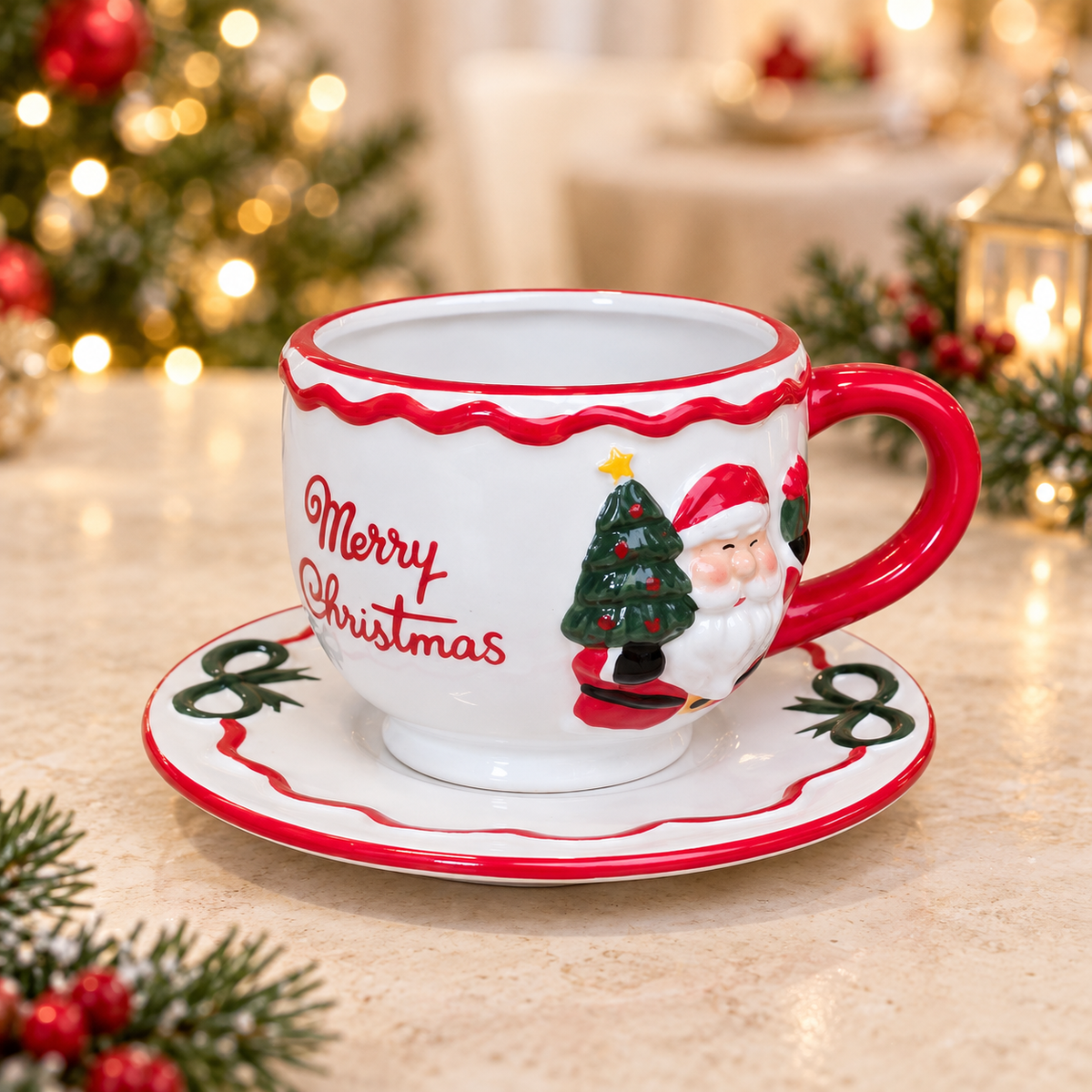 Merry Christmas Tea Cup