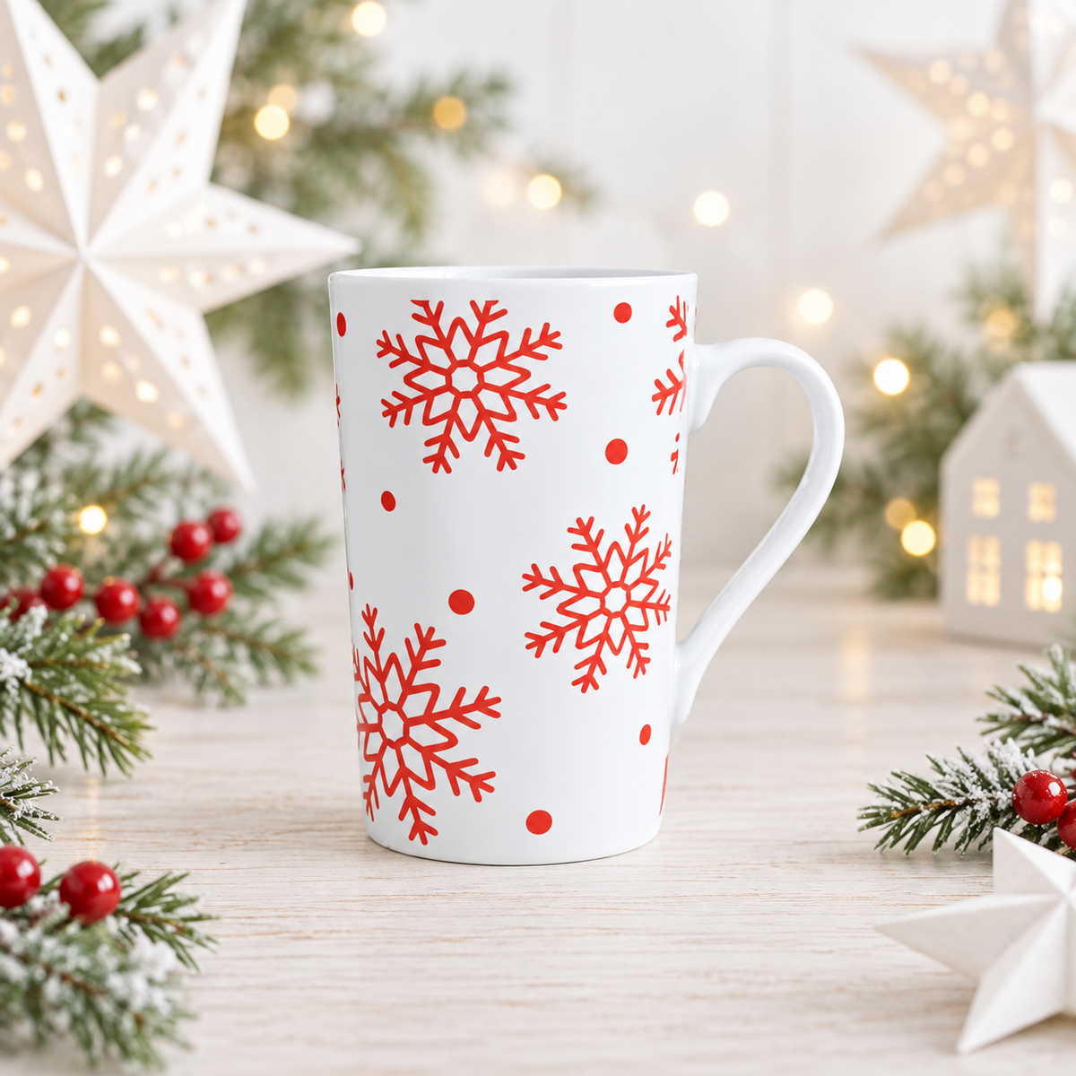 Red Snowflake Mug