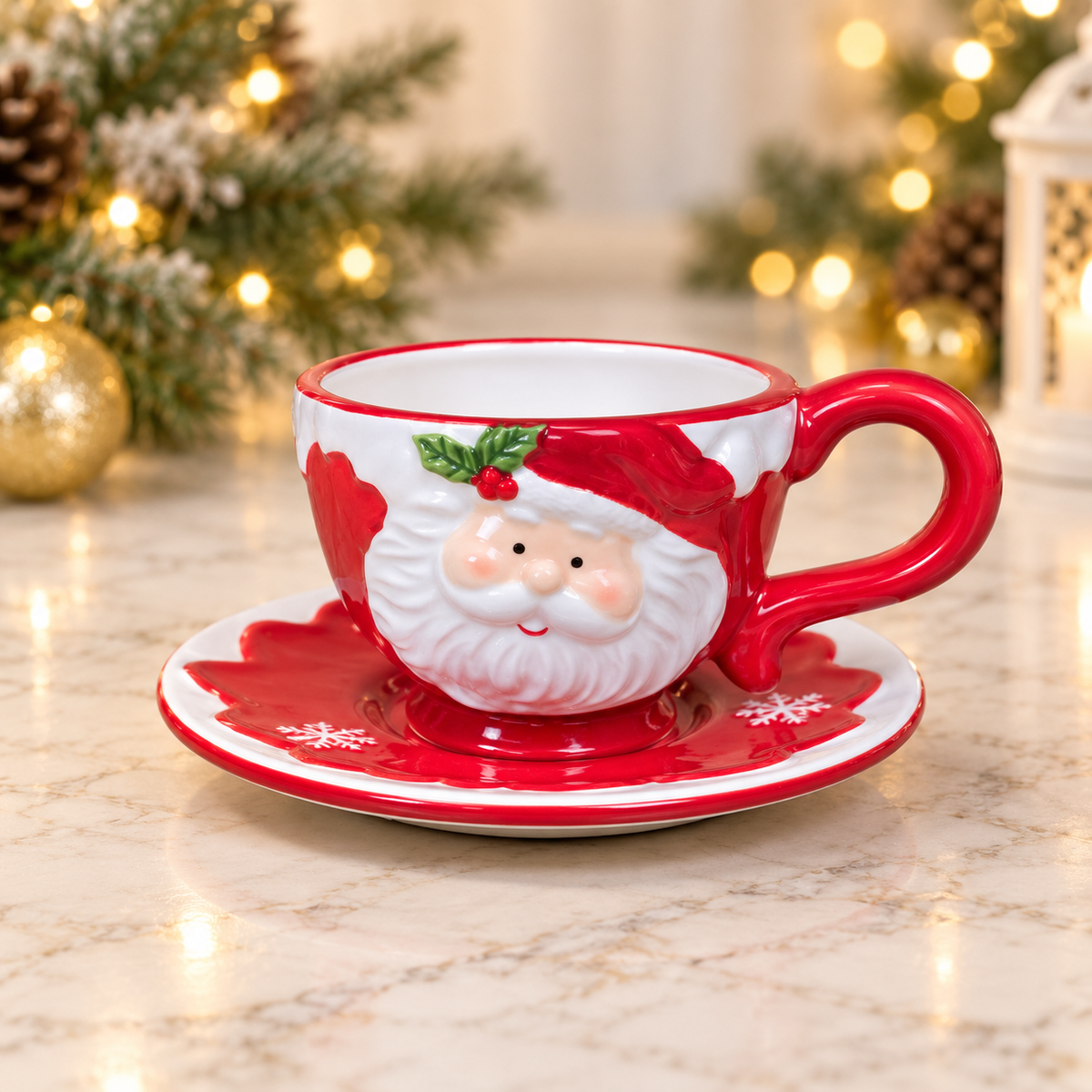 Santa Red Tea Cup