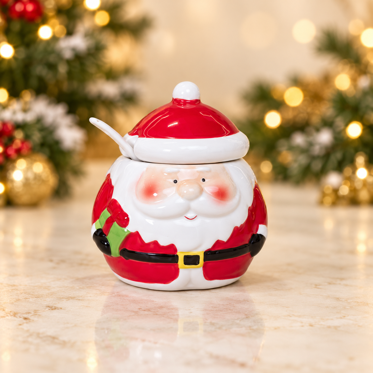 Santa Claus Sugar Bowl Ceramic